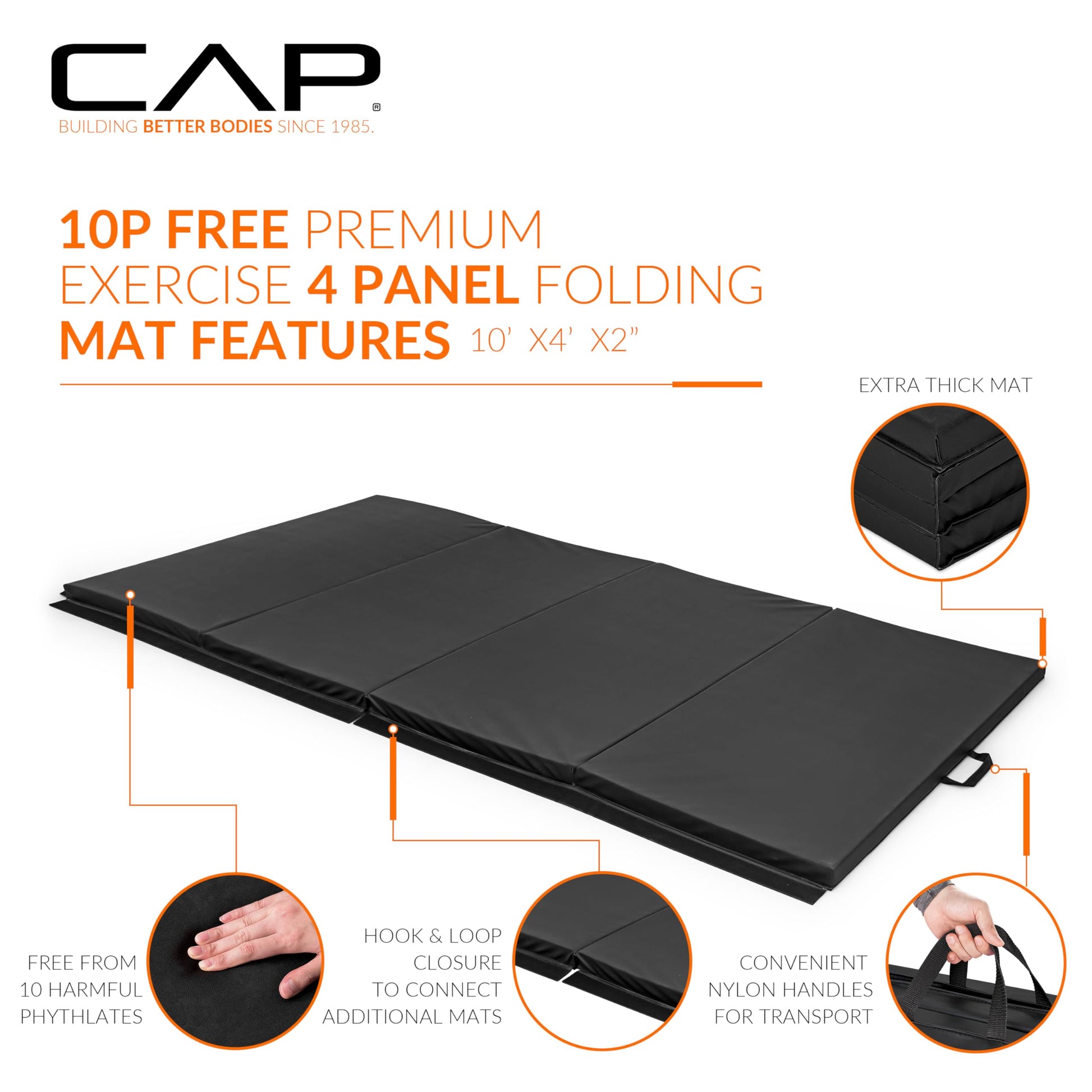 CAP Barbell All Purpose Folding Anti Tear Exercise Training Aerobic Fitness Gym & Gymnastics Balance Mat | Multiple colors jlhbookstore.store