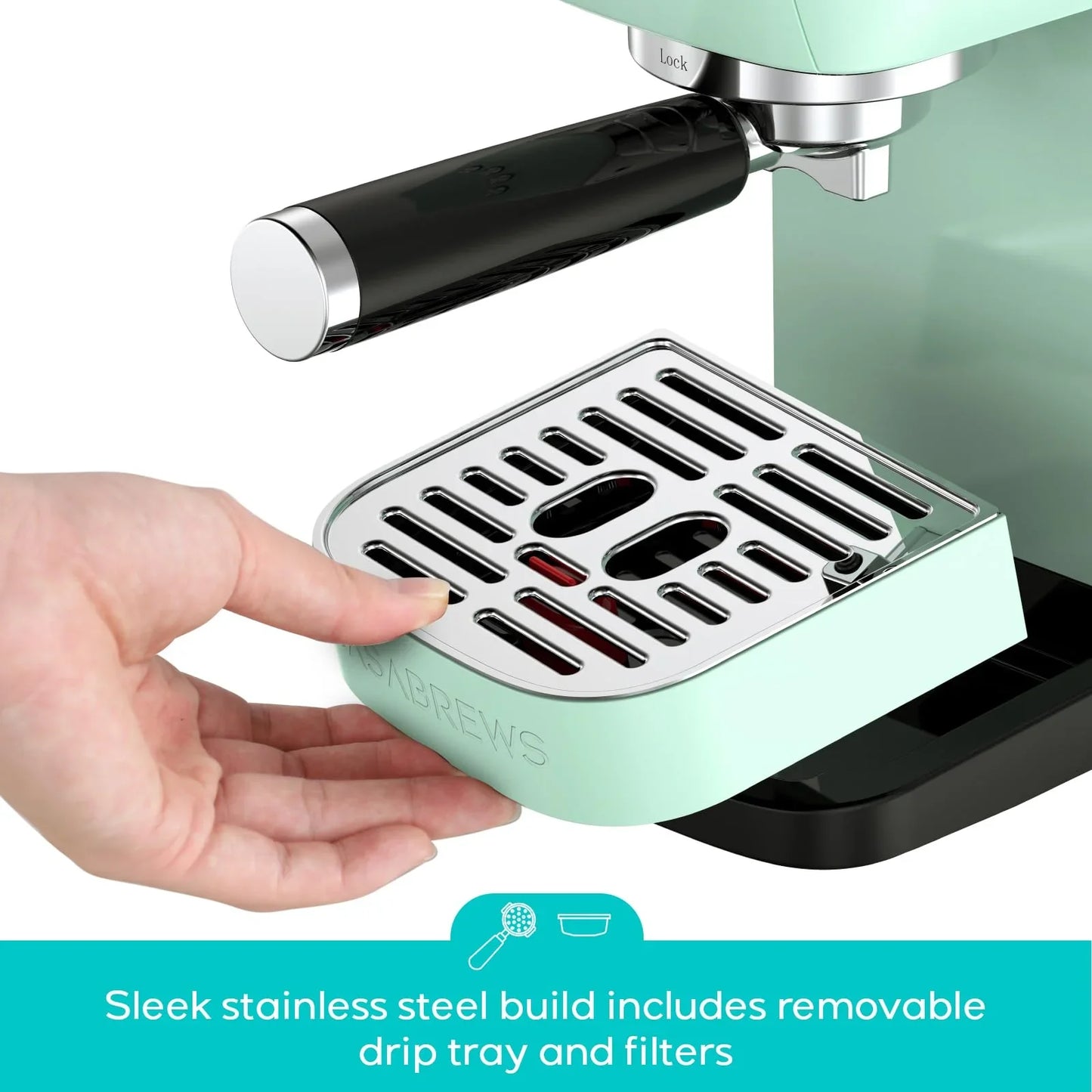 CASABREWS 3700 Essential Espresso Machine 20 Bar, Stainless steel Coffee Maker with Milk Frother, Espresso Coffee Machine for Cappuccino, Latte, 43.9oz Water Tank, Sapphire Blue - Jlhbookstore.store