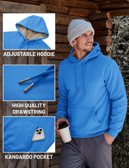 TACVASEN Men's Sherpa Lined Hoodies Winter Warm Fleece Hooded Sweatshirts