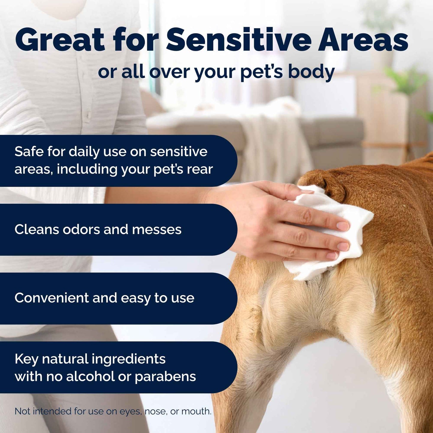 Vetnique Glandex Dog Wipes for Pets Cleansing & Deodorizing Anal Gland Hygienic Dog & Cat Wipes with Vitamin E, Skin Conditioners and Aloe (75ct)