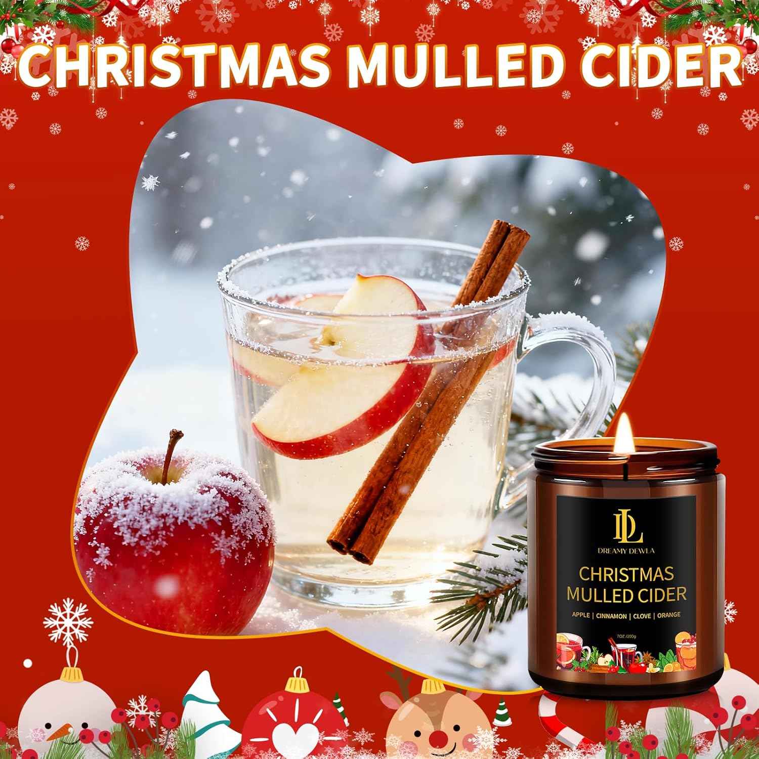 Fall Candle Set, Fall Scented Candles for Home, 4 Pack Soy Candle Set, Autumn Gifts for Women Men, Autumn Scents of Vanilla Pumpkin/Cinnamon Clove/Apple Pie/Fall Party