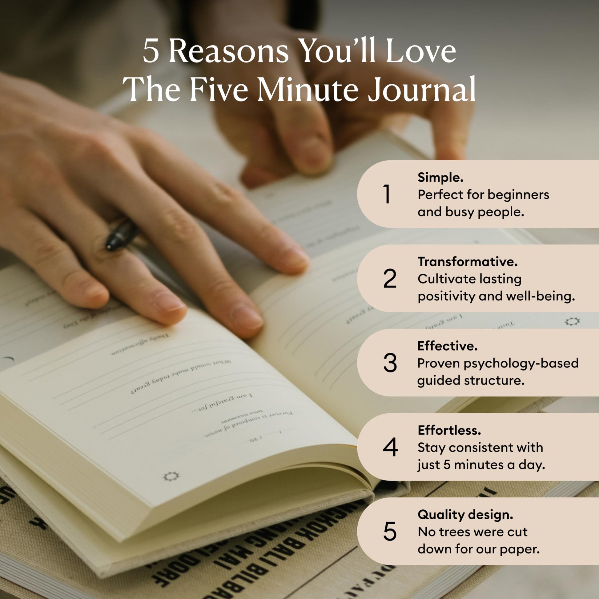 Intelligent Change The Five Minute Journal - Original Daily Gratitude Journal 2025 for Happiness, Mindfulness & Reflection - Daily Affirmations - Undated Planner Gifts for Women & Men jlhbookstore.store