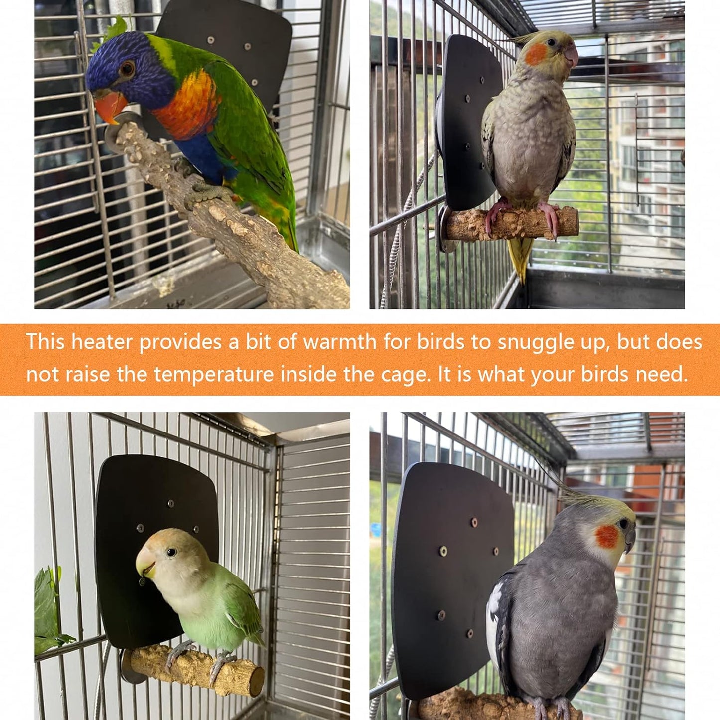 Bird Heater, Thermostatical Bird Warmer for Parakeets, IP67 Waterproof Bird Accessories and Supplies, 12V