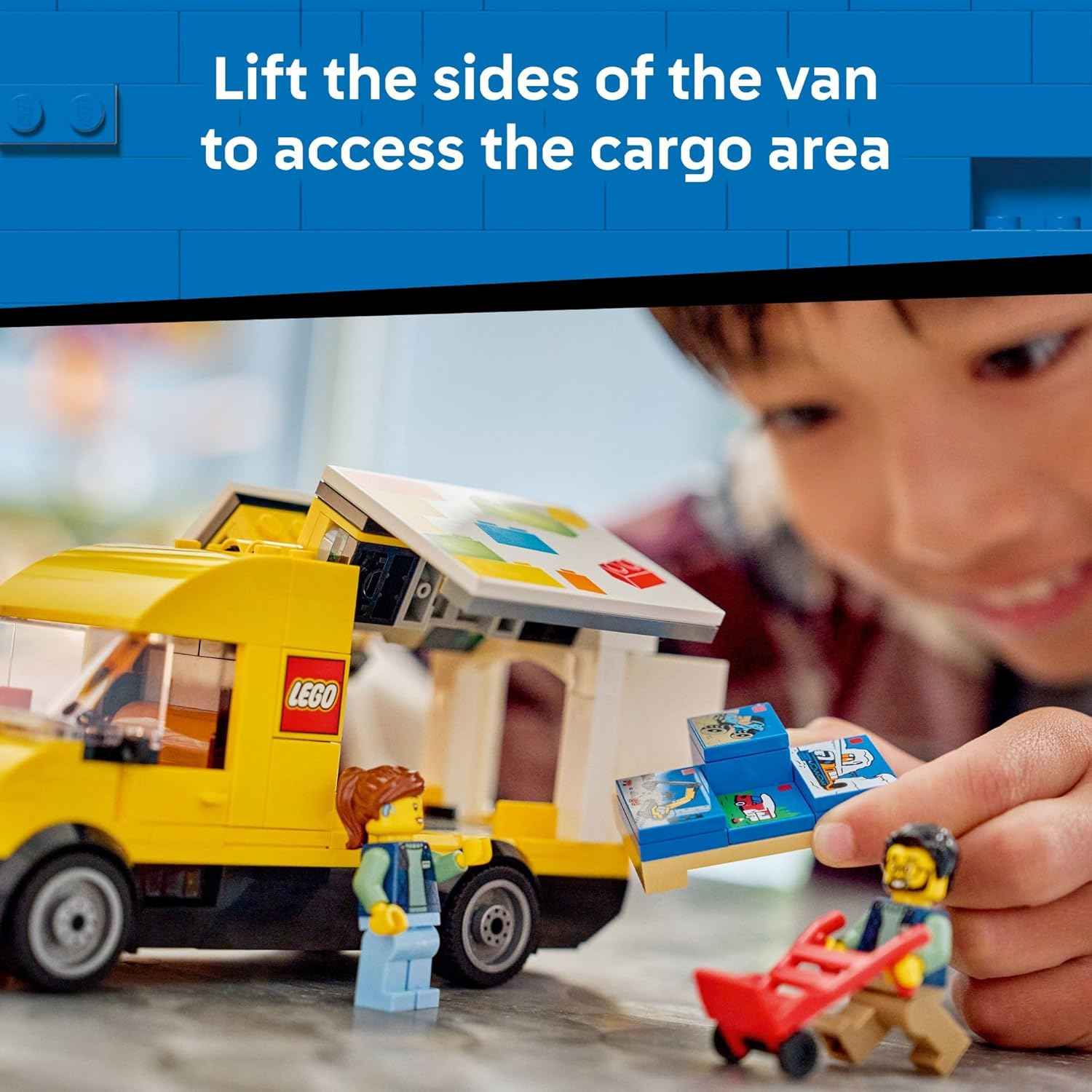 LEGO City: The Van Building Toy for Kids - Pretend Play Set for Boys & Girls, Ages 6+ - Delivery Van Toy W/2 Minifigures & 4 Mini Box Elements - Gift Idea for Birthdays - 60500