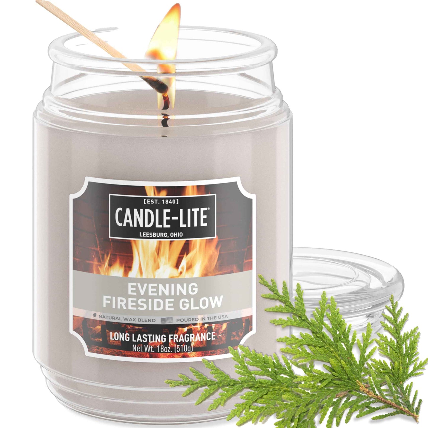 Candle-lite Fall Scented Candles, Creamy Vanilla Swirl, 18 oz Jar, Proudly Poured in The USA, Aromatherapy Candle, Single-Wick with 110 Hours of Burn Time, Perfect for Creating a Relaxing Ambiance
