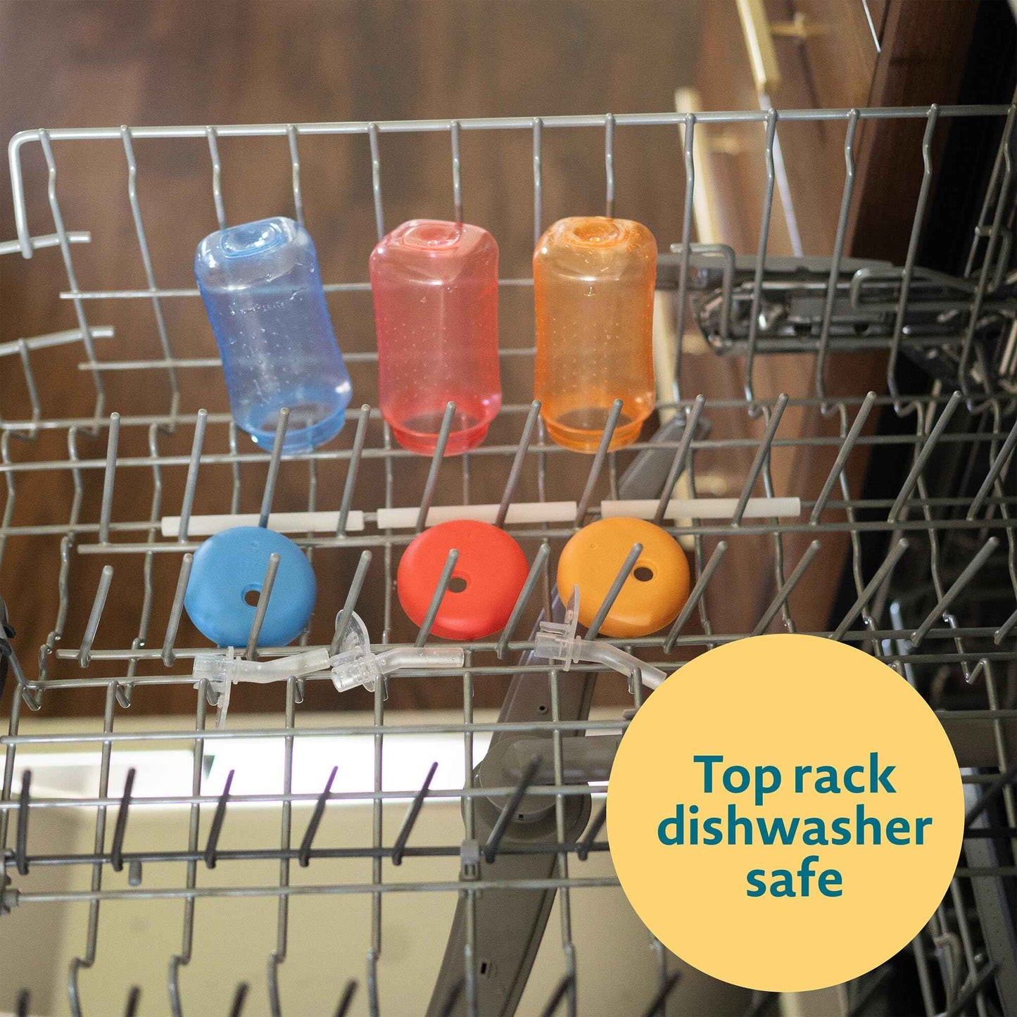 The First Years Squeeze & Sip Toddler Straw Cups - Squeezable Transition Sippy Cup with Silicone Straw - Toddler Feeding Supplies - Pink/Purple/Blue - 7 Oz - 3 Count - Ages 6 Months and Up