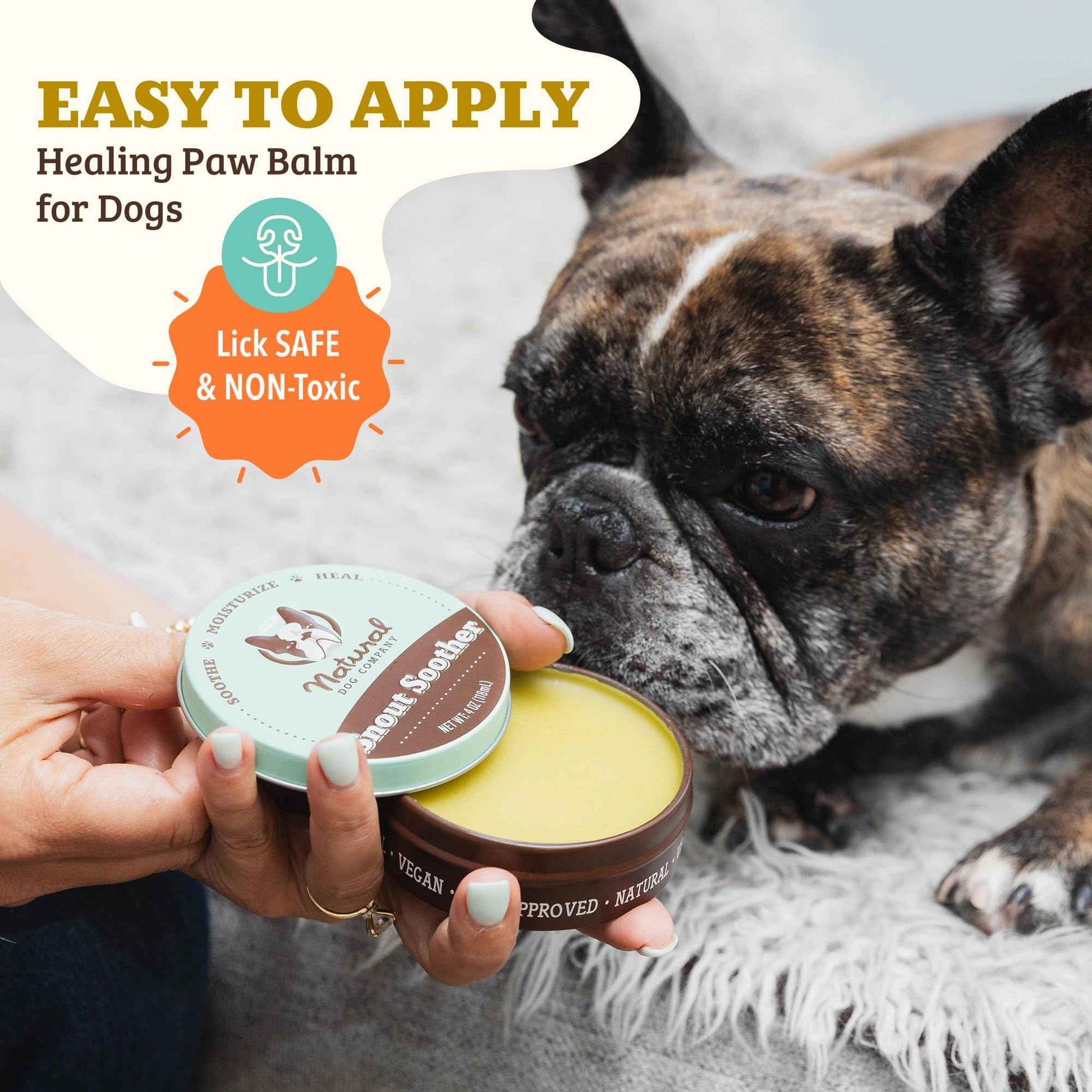 Natural Dog Company Snout Soother Travel Stick 0.15 oz – All Natural Dog Nose Balm for Dry, Cracked Snouts – Organic Moisturizing & Soothing Balm – Lick-Safe Mini Snout Care, Made in USA