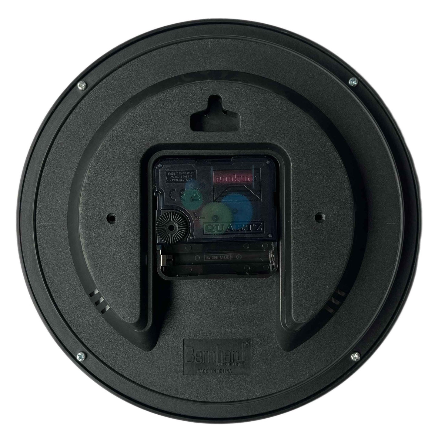 Bernhard Products Black Wall Clock Silent Non Ticking 10 Inch Quality Quartz Battery Operated Round Easy to Read Home/Office/Kitchen/Classroom/School Clock Sweep Movement