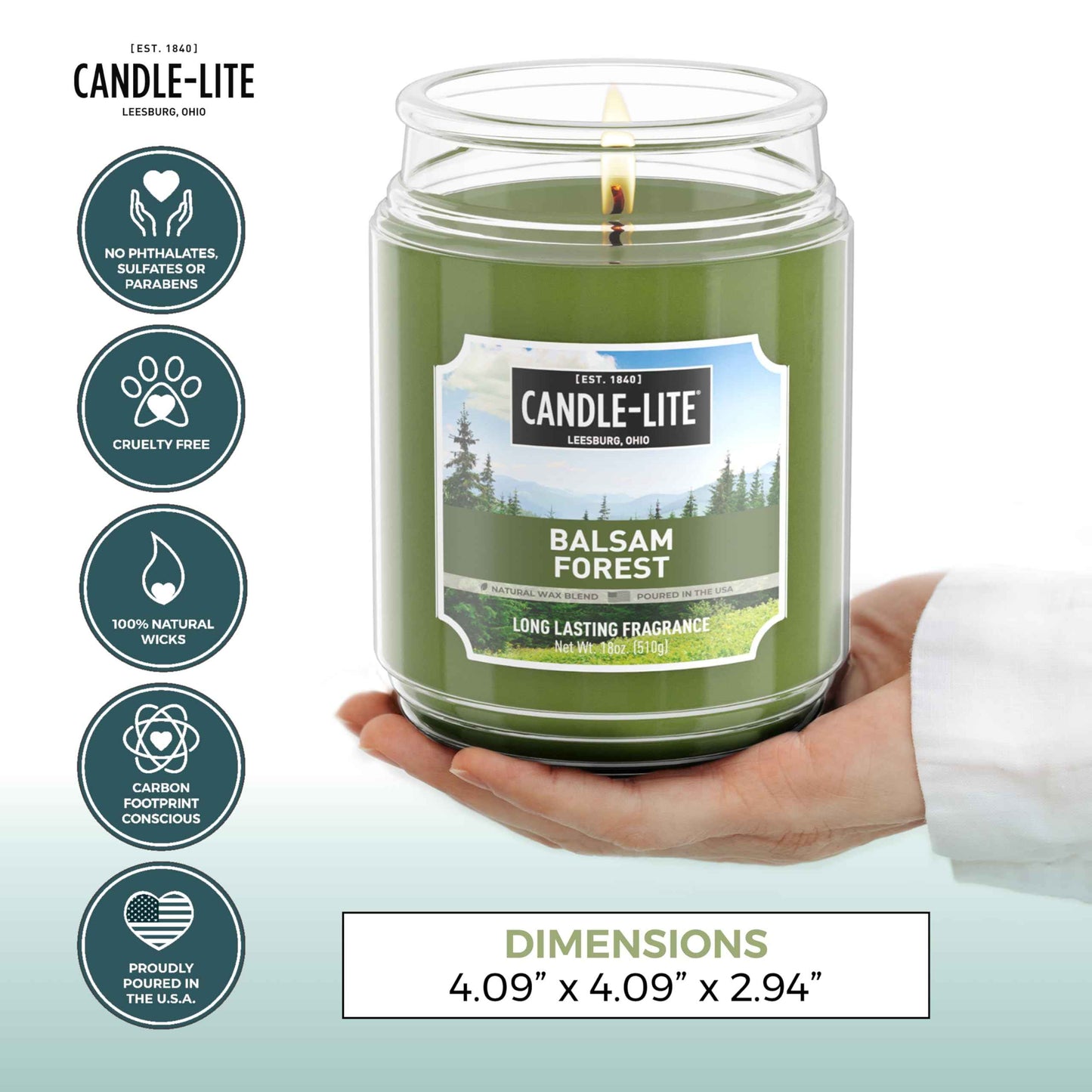 Candle-lite Fall Scented Candles, Creamy Vanilla Swirl, 18 oz Jar, Proudly Poured in The USA, Aromatherapy Candle, Single-Wick with 110 Hours of Burn Time, Perfect for Creating a Relaxing Ambiance