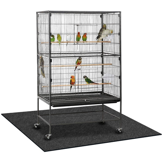 Nuanchu Large Bird Cage Mat, 48 x 36 Inch Under Pet Cage Mat, Absorbent/Waterproof Felt Pad for Bird Cages, Reptile Aquariums, Dog Kennels, with Non-Slip Backing for Hard Floors and Surfaces