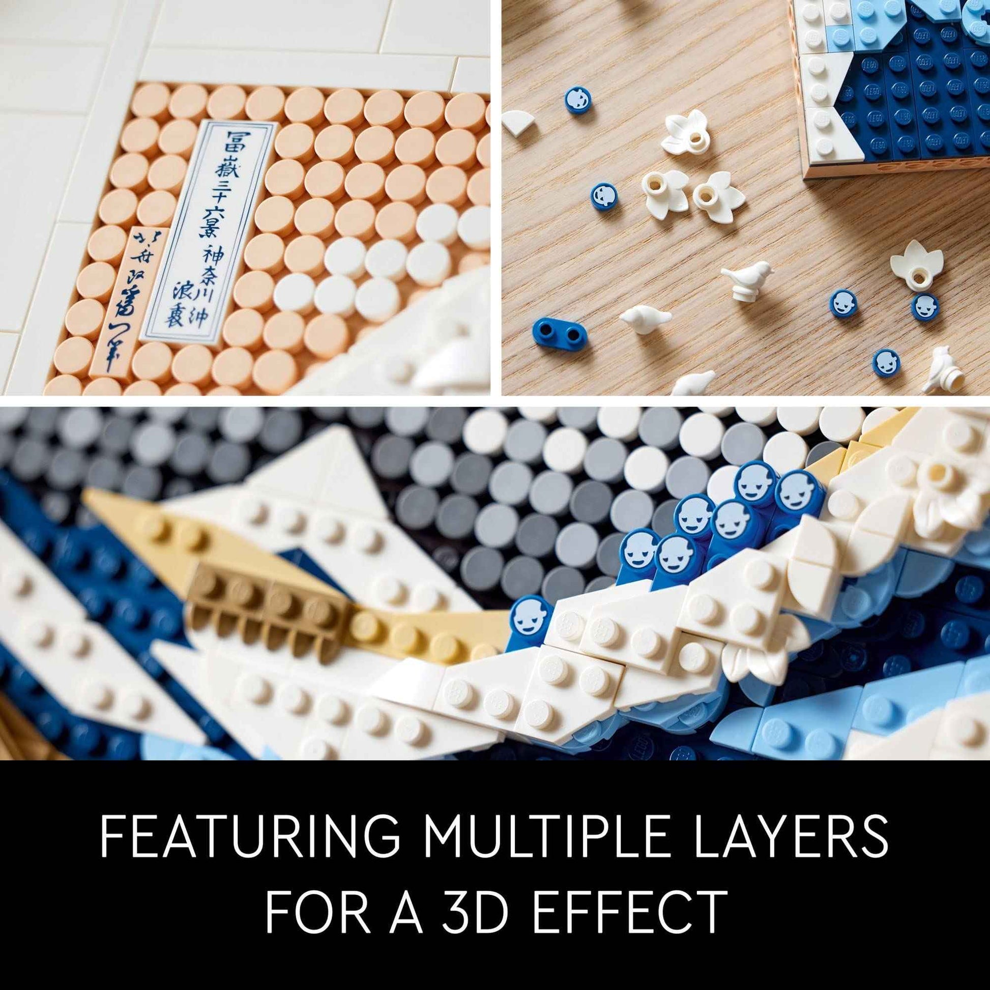 LEGO Art Hokusai The Great Wave Framed Japanese Wall Art Building Set - Unique Wall Decor for Home, Room, or Office - Fun Activity for Adults, Ages 18+ - Gift for Men and Women - 31208