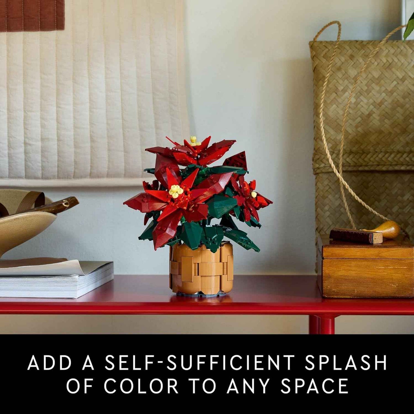 LEGO Icons Poinsettia Building Sets for Adults - Artificial Flowers for Decoration - Christmas Flowers for Table Centerpiece - 10370