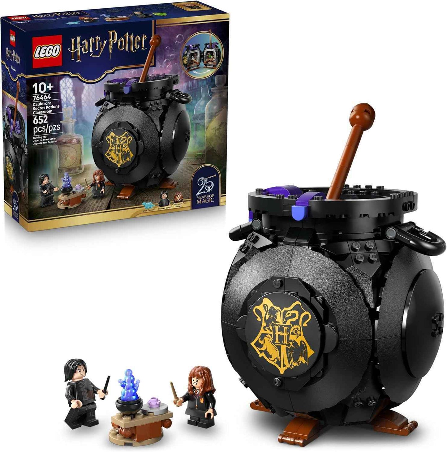 LEGO Harry Potter Cauldron: Secret Potions Classroom Building Toy for Girls & Boys - Pretend Play Set for Kids, Ages 10+ - 2 Minifigures & Hermione's Otter Patronus - Gift Idea for Birthdays - 76464