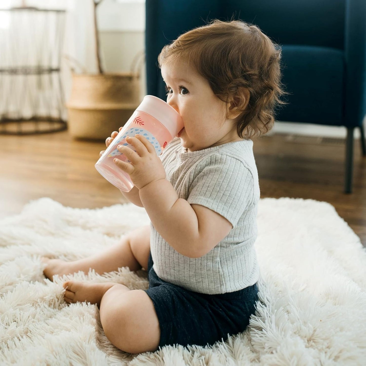 Dr. Brown's Polypropylene (PP) Milestones Cheers 360 Sippy Training Cups for Babies and Toddlers - Blue/Green - 10oz - 2-Pack - 9m+