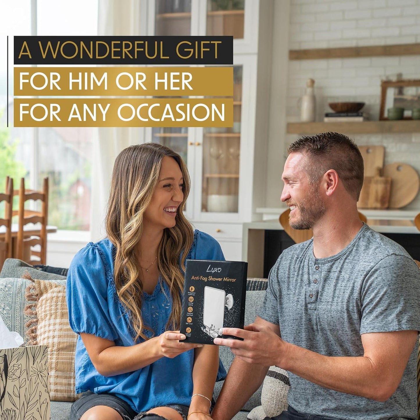 Luxo Shower Mirror, Shower Mirror fogless for Shaving with a Removable Razor Holder - Shaving Mirror for Shower with a Powerful Suction Cup - Shatterproof fogless Mirror for Shower - Jlhbookstore.store