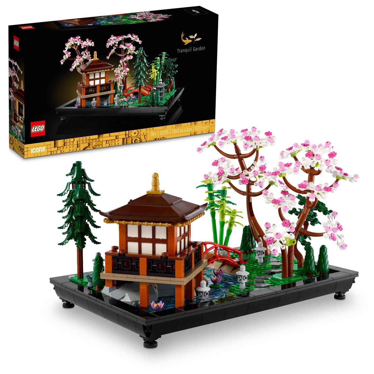 LEGO Icons Tranquil Garden Building Set - Detailed Japanese Zen Garden DIY Kit for Adults, Ages 18+ - Gift for Birthday - Building Block Set for Home Decor - 10315