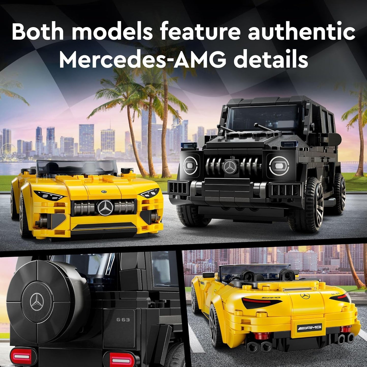 LEGO Speed Champions Mercedes-AMG G 63 & Mercedes-AMG SL 63 Building Toys - Kids Pretend Play Toy Cars for Boys & Girls, Ages 10+ Years - Gifts for Christmas - 76924