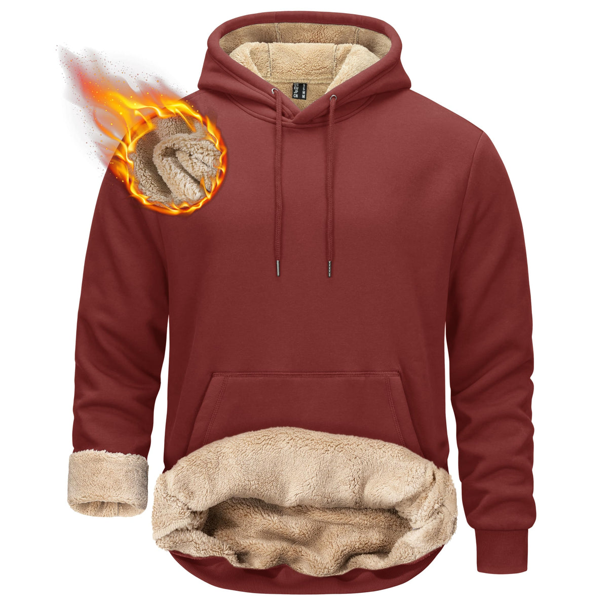 TACVASEN Men's Sherpa Lined Hoodies Winter Warm Fleece Hooded Sweatshirts