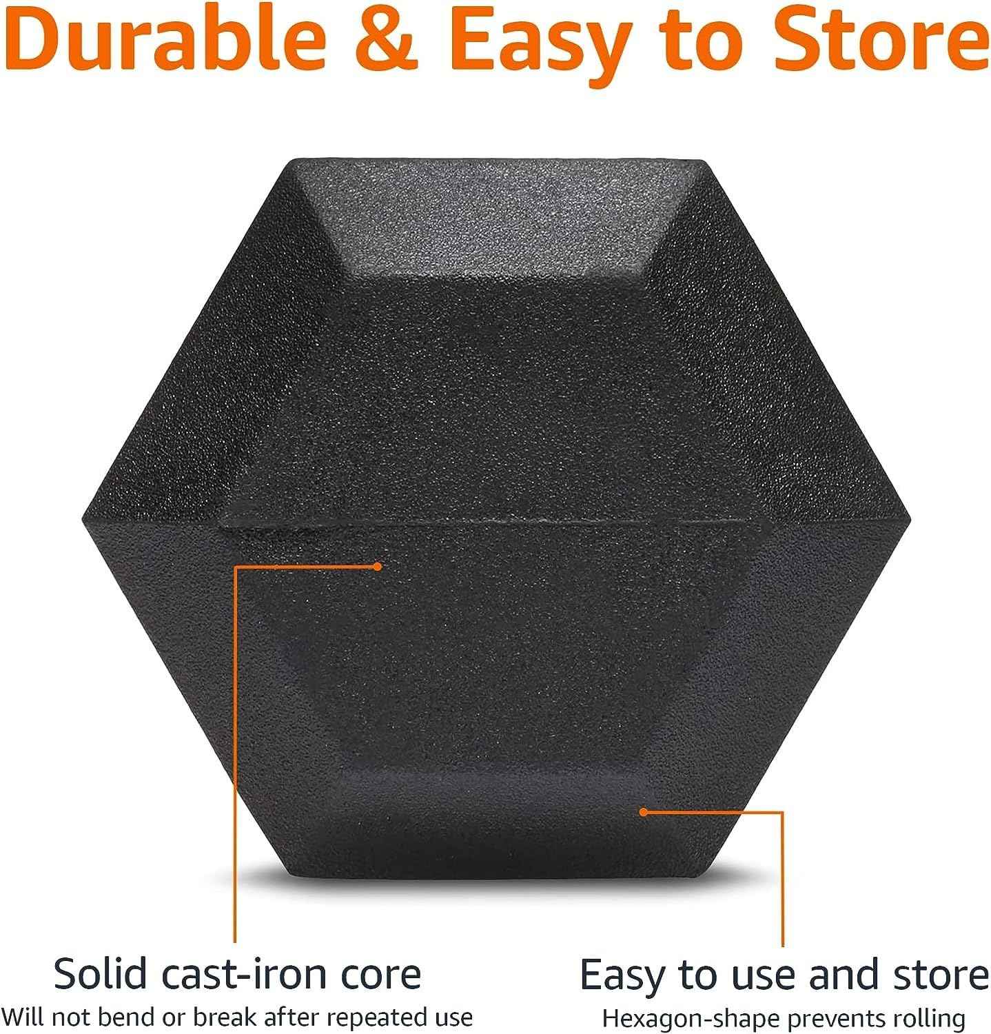 Amazon Basics Rubber Hex Dumbbell Hand Weight