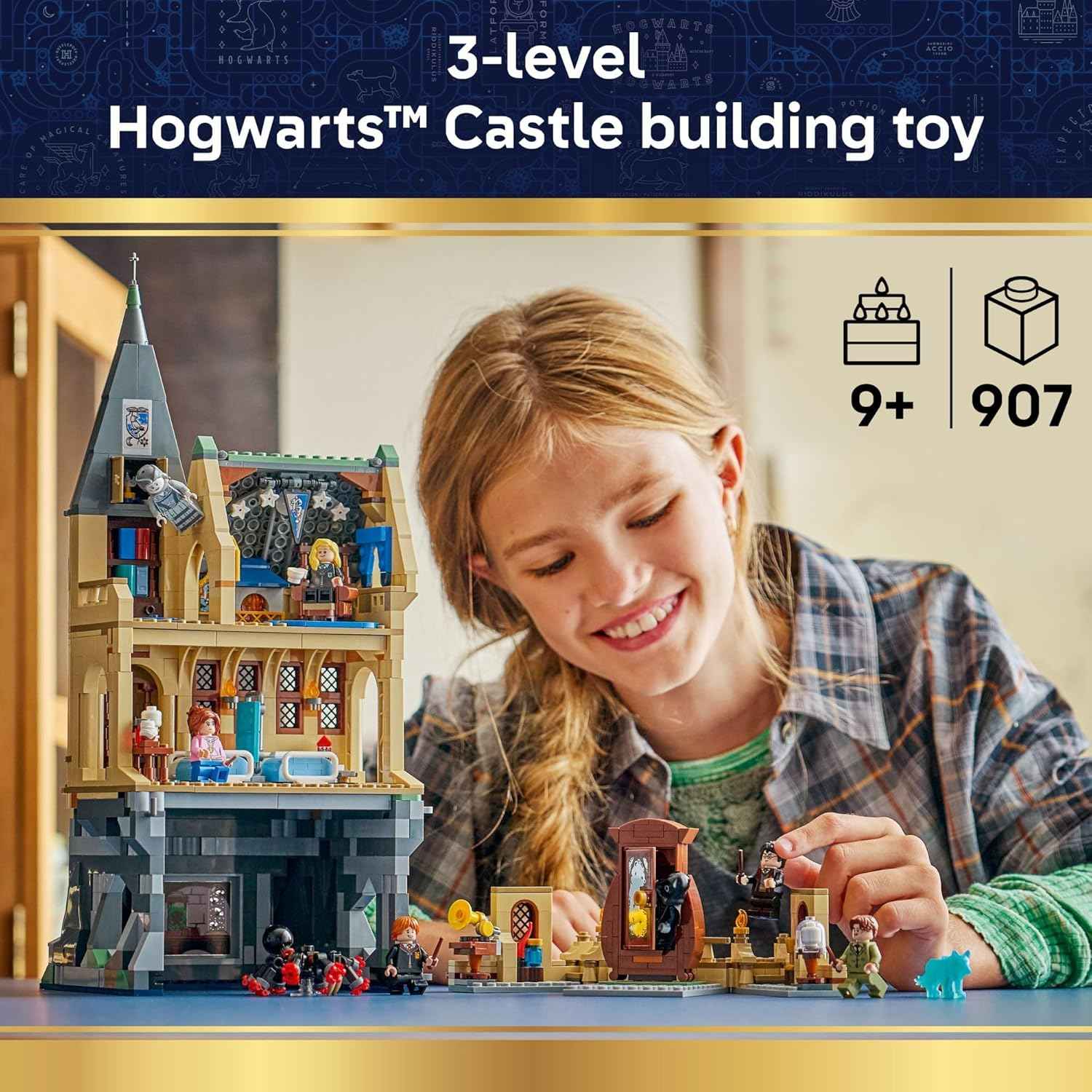 LEGO Harry Potter Hogwarts Castle: Hospital Wing Building Toy for Girls & Boys - Pretend Play Set for Kids, Ages 9+ - W/7 Minifigures & Wolf Patronus Toy Figure - Gift Idea for Birthdays - 76463