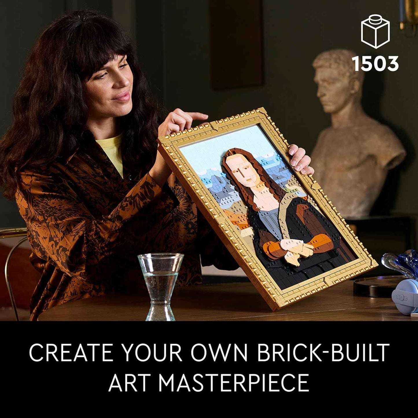 LEGO Art Mona Lisa Building Set - Leonardo da Vinci Wall Display, Ages 18+ - DIY Crafts for Men, Women - Great for Puzzle and Art Lovers - Birthday Gift Idea - Includes Detachable Frame - 31213