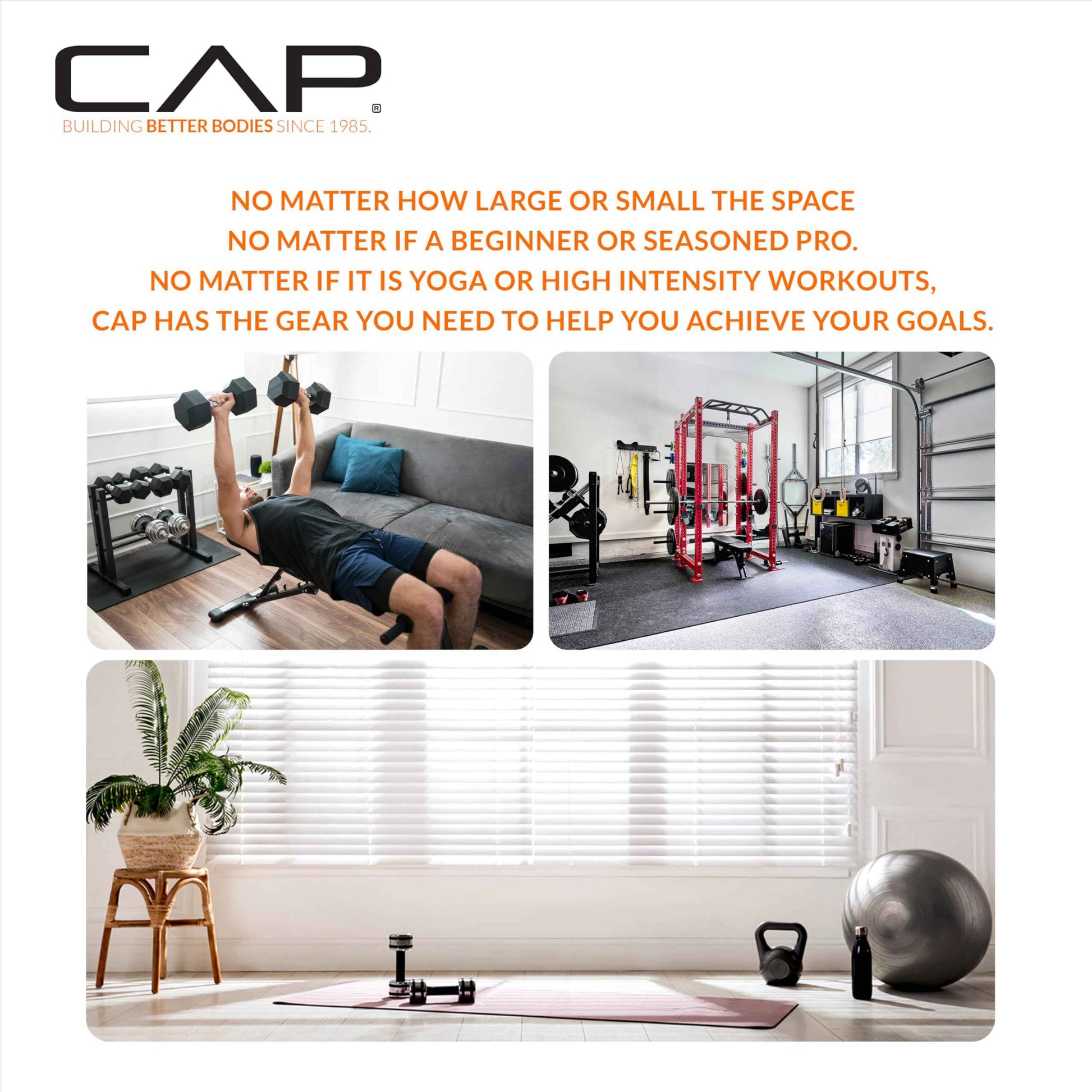 CAP Barbell All Purpose Folding Anti Tear Exercise Training Aerobic Fitness Gym & Gymnastics Balance Mat | Multiple colors