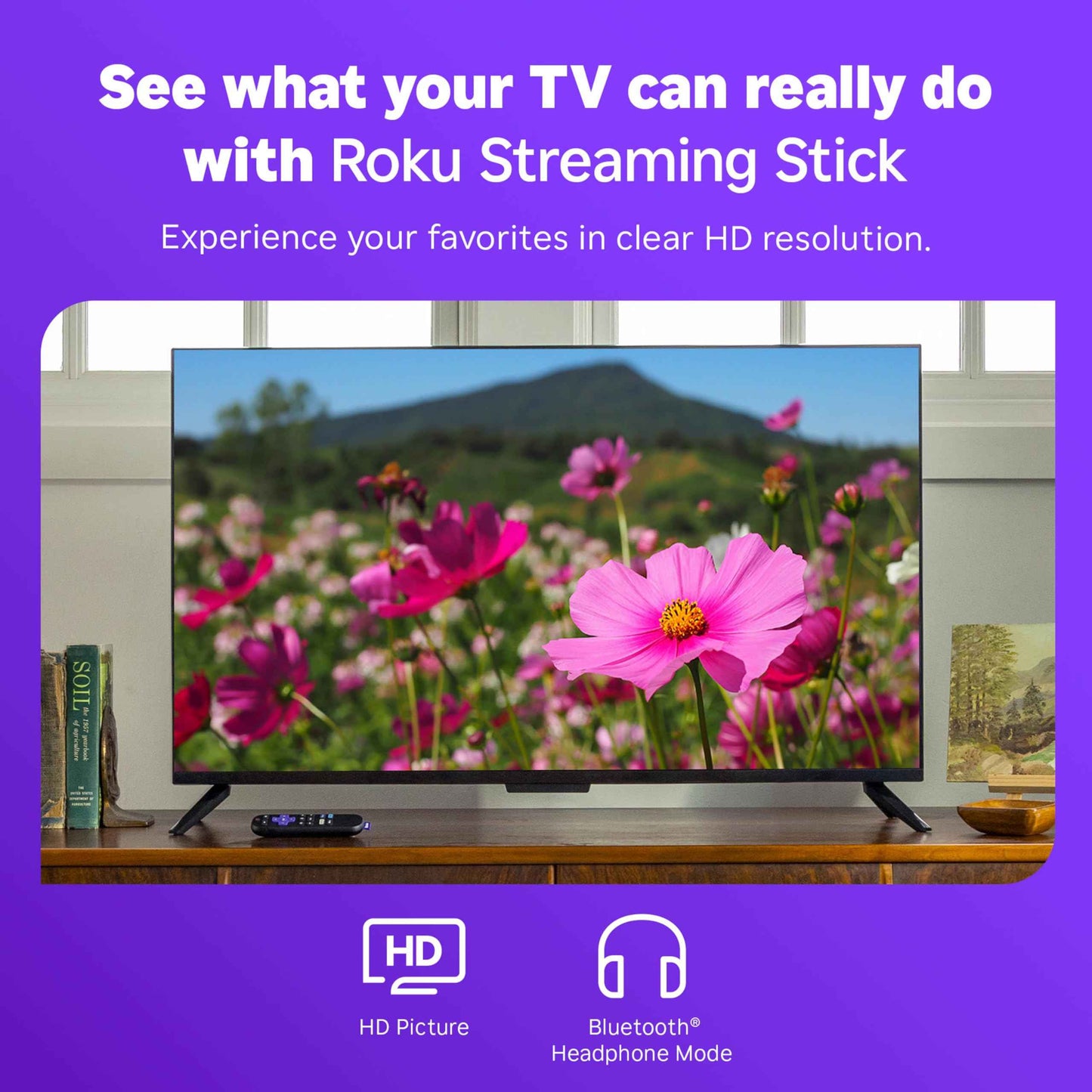 Roku Streaming Stick HD 2025 — HD Streaming Device for TV with Roku Voice Remote, Free & Live TV