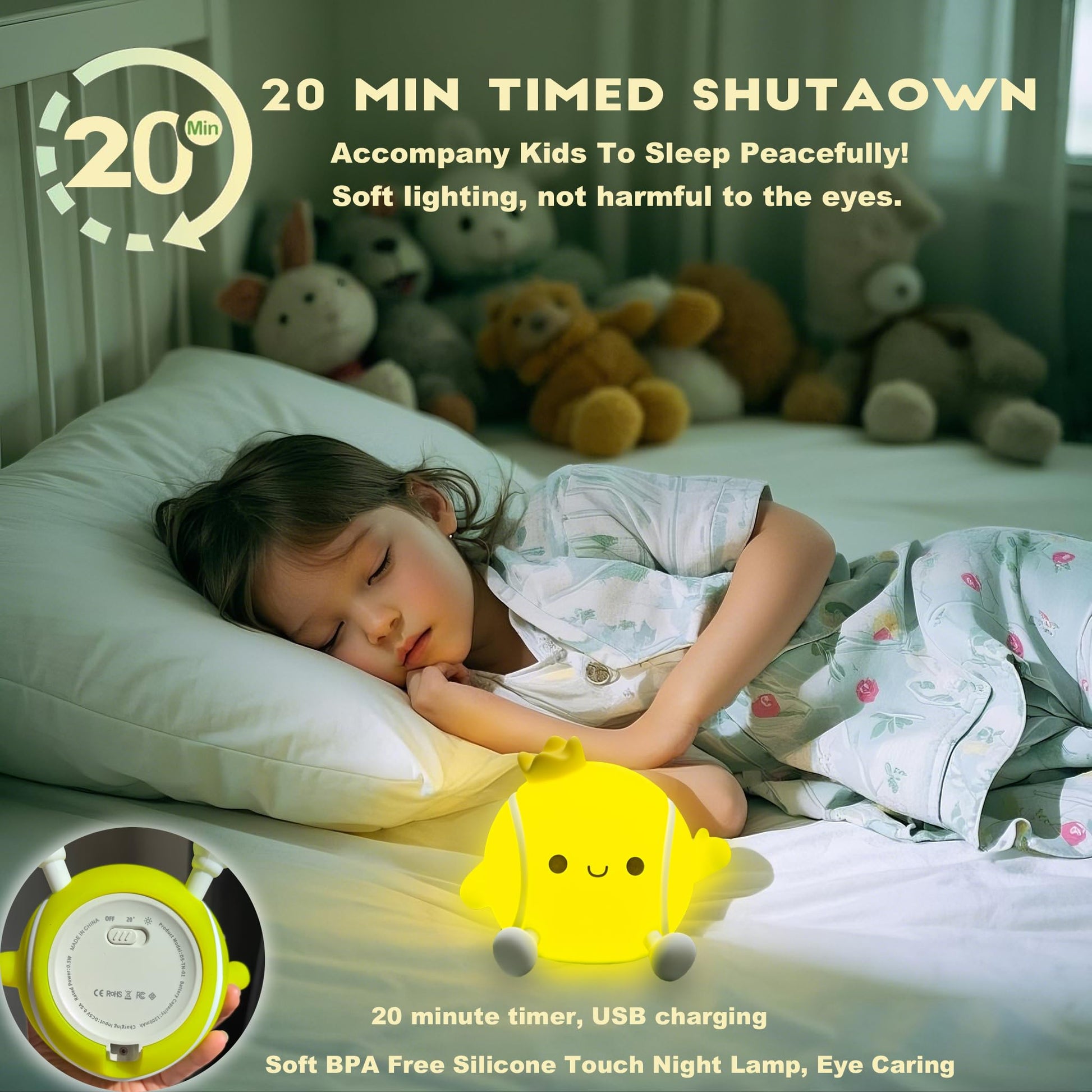 DREAMING MY DREAM Cute Duck Lamp,Do Do Duck Night Light,Silicone Squishy Nursery Bedside Lamp,USB Rechargeable Touch Table Lampfor Bedrooms, Living Room Decor Gift Toy jlhbookstore.store