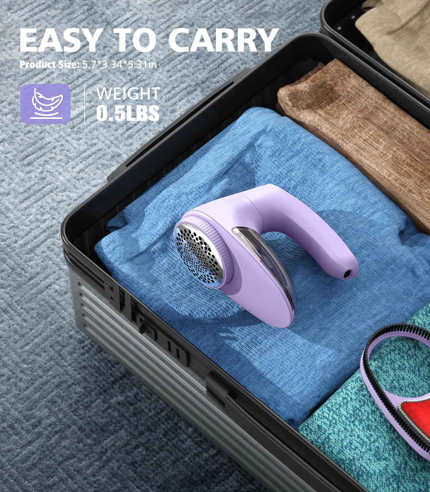 POPCHOSE Fabric Shaver, Lint Remover for Clothes, Lint Shaver with 6-Leaf Blades, 2 Speed Sweater Shavers to Remove Pilling for Clothing, Couch, Furniture, Fuzz, USB Rechargeble, Gray…