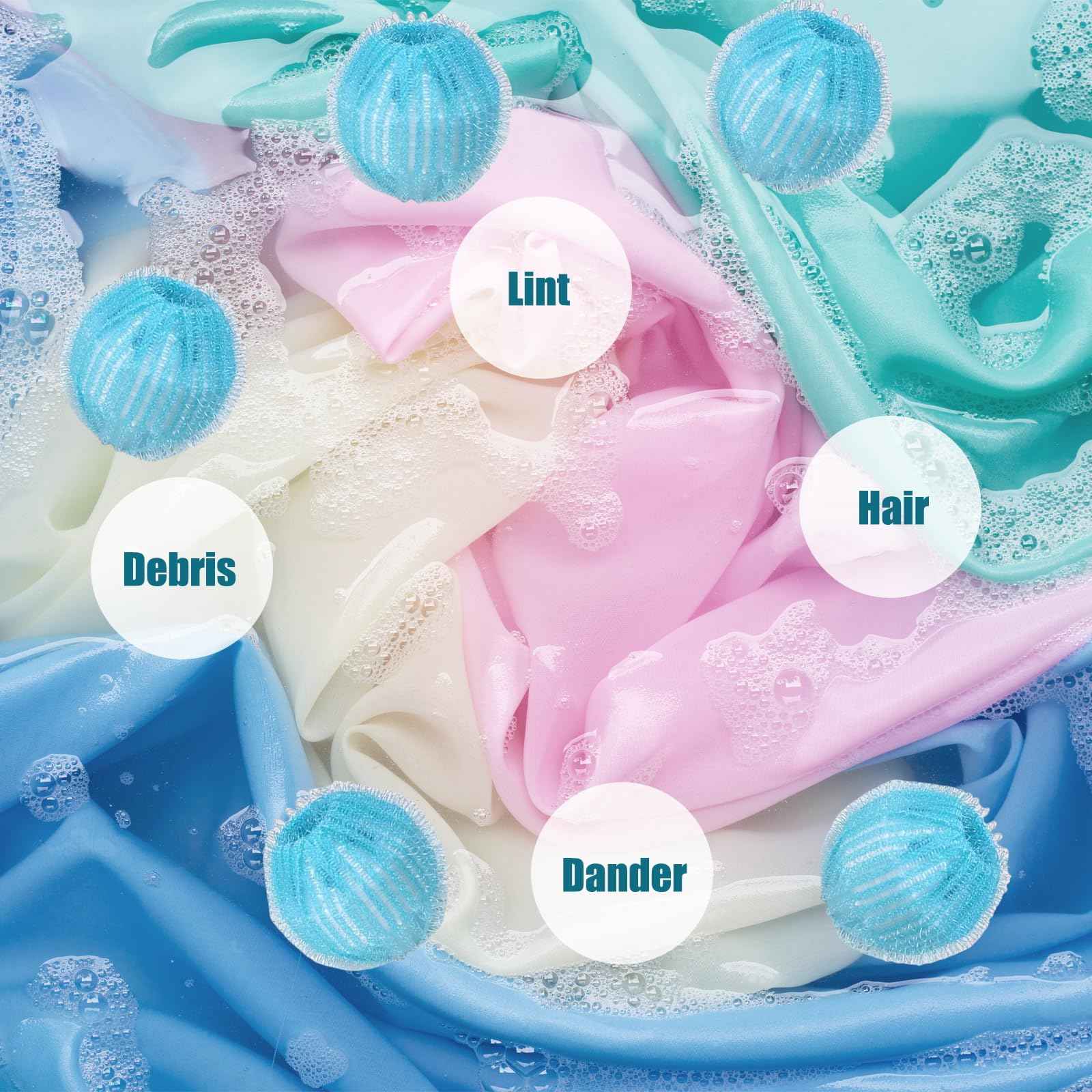 12 PCS Pet Hair Remover for Laundry, Reusable Dog & Cat Hair Remover for Laundry, Laundry Pet Hair Catcher for Clothes, Bedding, Won’t Damage Fabrics (Blue)