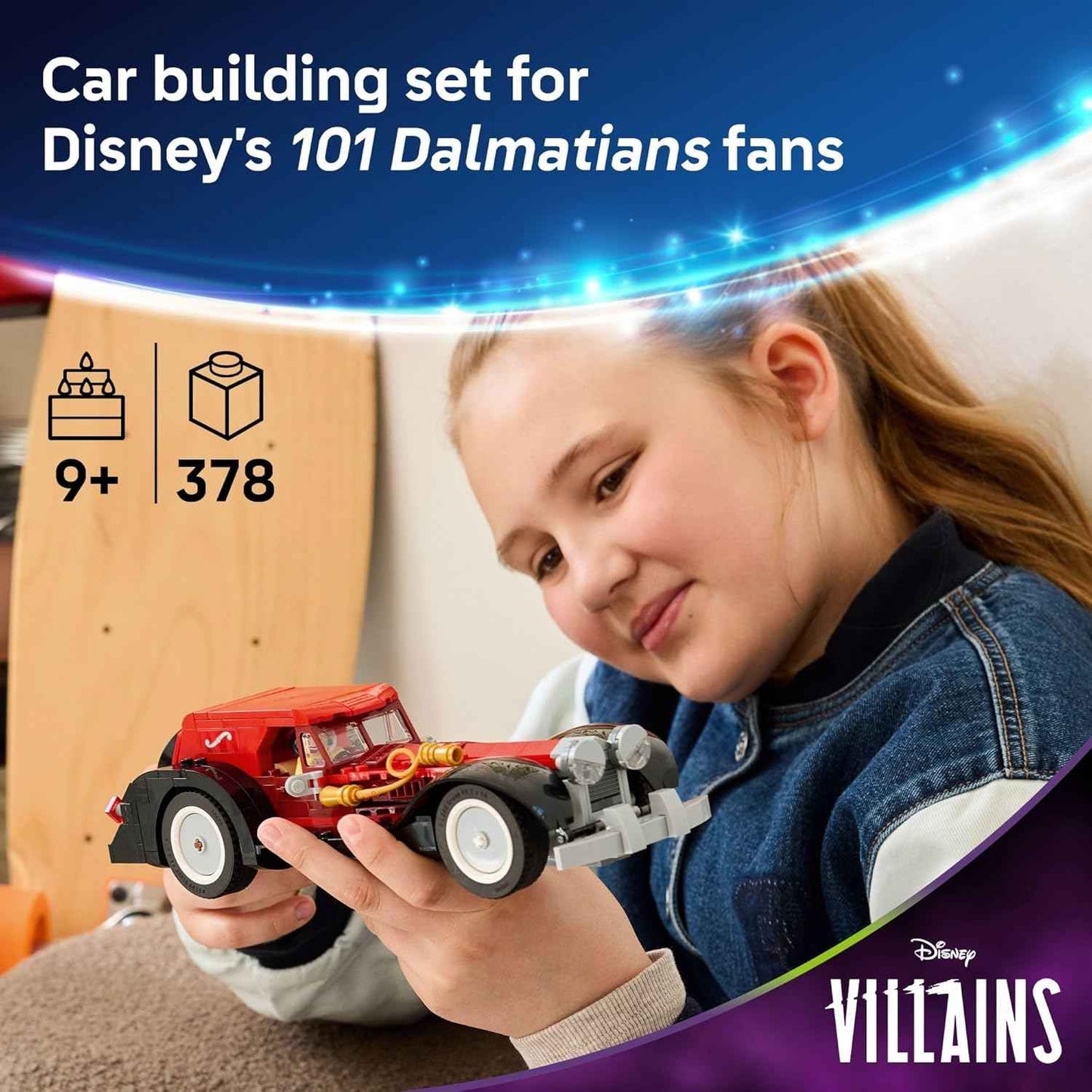 LEGO Disney Cruella De Vil’s Car Building Toy - 101 Dalmations Pretend Play Vehicle Building Set for Girls & Boys, Ages 9+ - Gift Idea for Birthdays - 43277