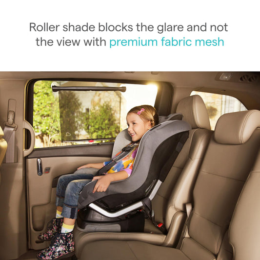 Munchkin Brica Sun Safety Car Window Shade with Heat Alert, Helps Block UVA/UVB Rays, 2 Pack, Black