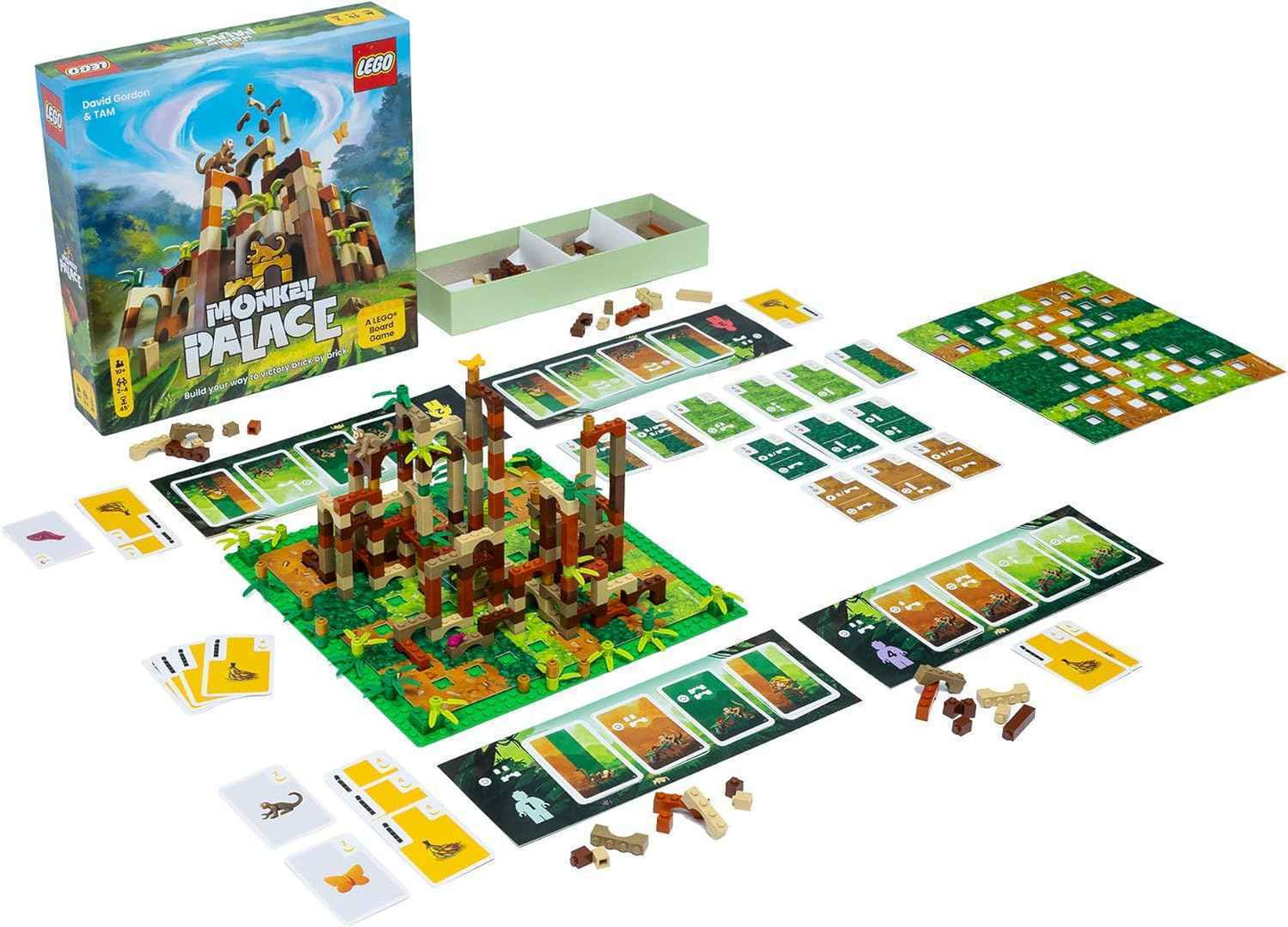 Dotted Games Monkey Palace: A Lego Board Game - Build Your Way to Victory Brick by Brick! Fun Family Brick-Building Game for Kids & Adults, Ages 10+, 2-4 Players, 45 Minute Playtime