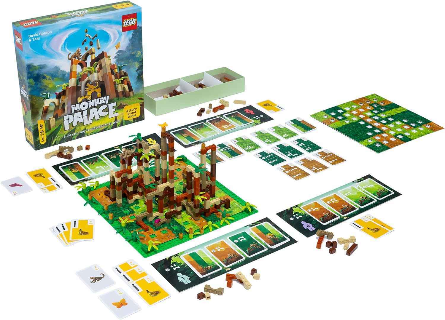 Dotted Games Monkey Palace: A Lego Board Game - Build Your Way to Victory Brick by Brick! Fun Family Brick-Building Game for Kids & Adults, Ages 10+, 2-4 Players, 45 Minute Playtime