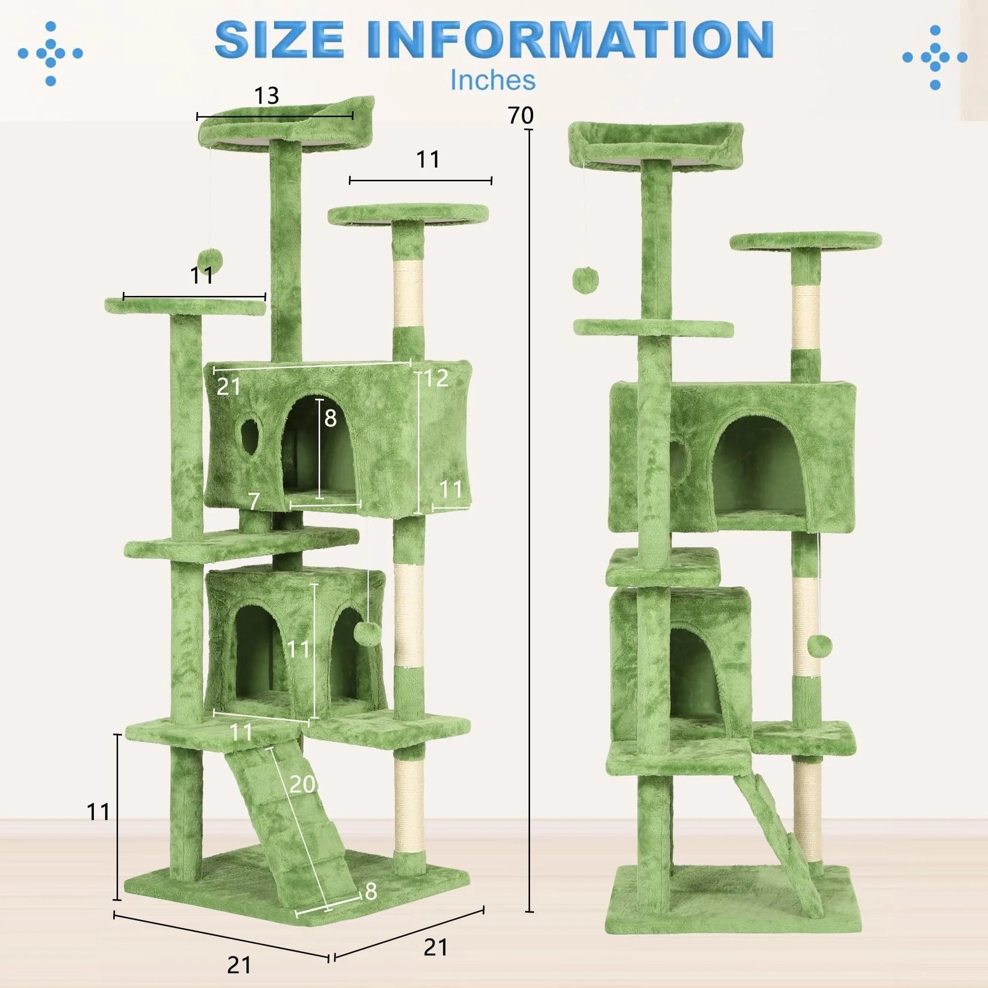 FDW Cat Tree 54in Cat Tower Multi-Level Durable Cat Scratching Post & Cozy Fun Cat Jumping Platform Space Saving Cat Condo Pet Play House for Indoor Cats,Dark Gray jlhbookstore.store