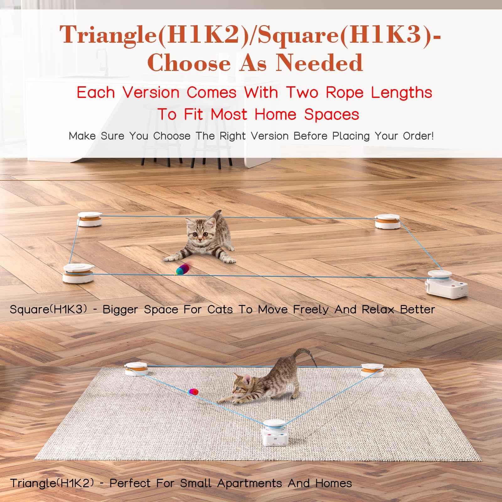 Interactive Cat Toy for Indoor Cats – Automatic Moving & Enrichment Toy for Indoor Cats/Kitten, Auto/Manual Control Cat Treadmill for Exercise & Mental Stimulation, Stimulating Chase Toys (H1K2)