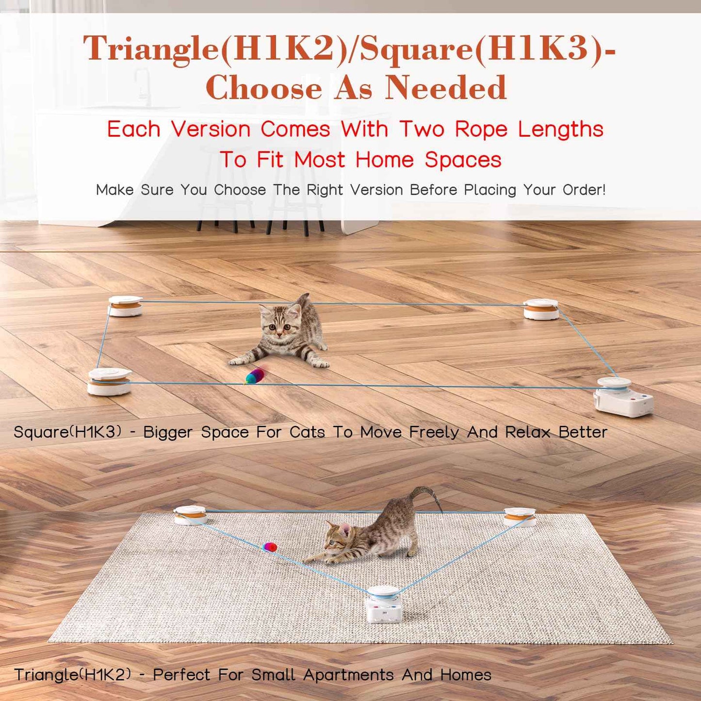 Interactive Cat Toy for Indoor Cats – Automatic Moving & Enrichment Toy for Indoor Cats/Kitten, Auto/Manual Control Cat Treadmill for Exercise & Mental Stimulation, Stimulating Chase Toys (H1K2)