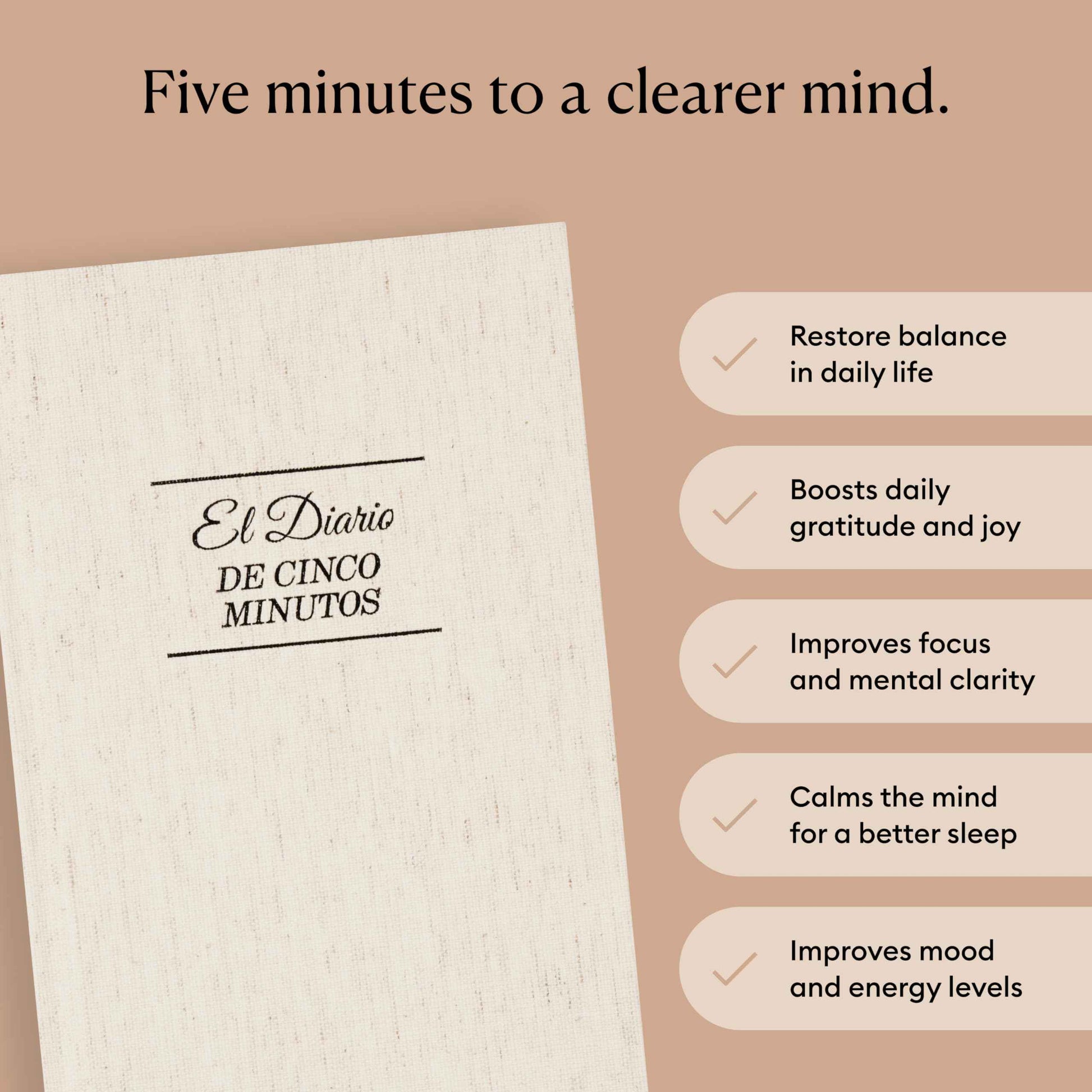 Intelligent Change The Five Minute Journal - Original Daily Gratitude Journal 2025 for Happiness, Mindfulness & Reflection - Daily Affirmations - Undated Planner Gifts for Women & Men