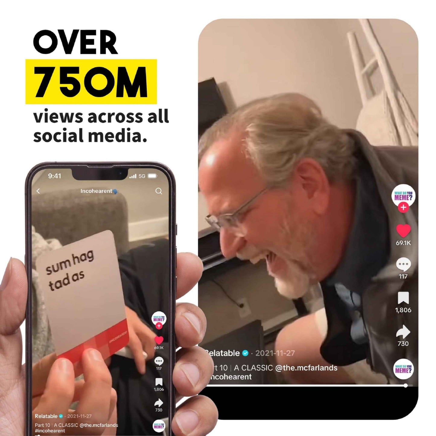 Guess The Gibberish Card Game for Families by Relatable, From The Creators of Incohereant, Fun Kids Games for Kids 12+ Includes 400 Cards & Sand Timer, Perfect Stocking Stuffers, & Christmas Games