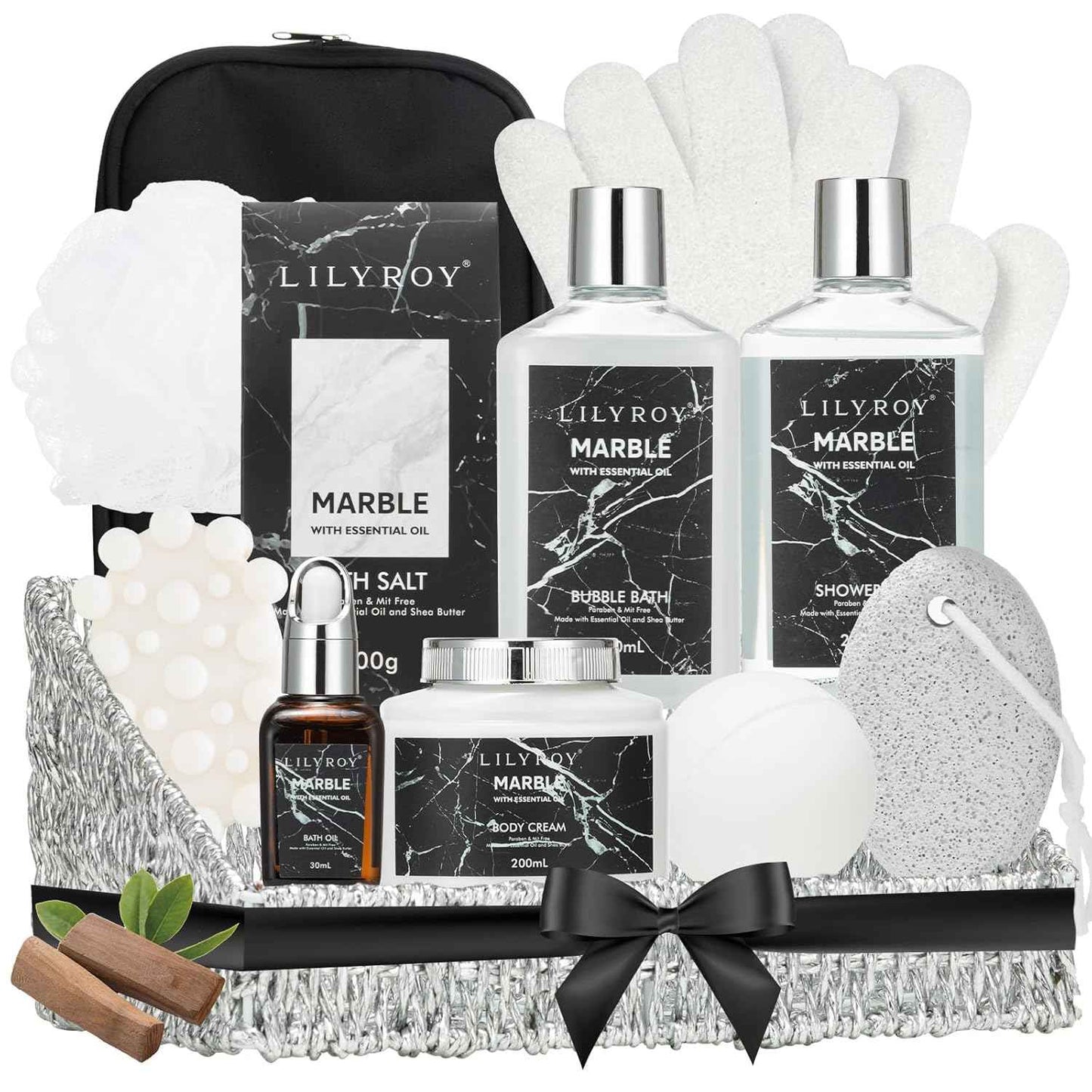 25Pcs Christmas Gifts for Women - Luxury Bath and Body Spa Gift Basket for Women with Necklace | Relaxing Care Kit Valentine's Mothers Day Gifts for Mom Gift Baskets for Anniversary or Bridal Shower