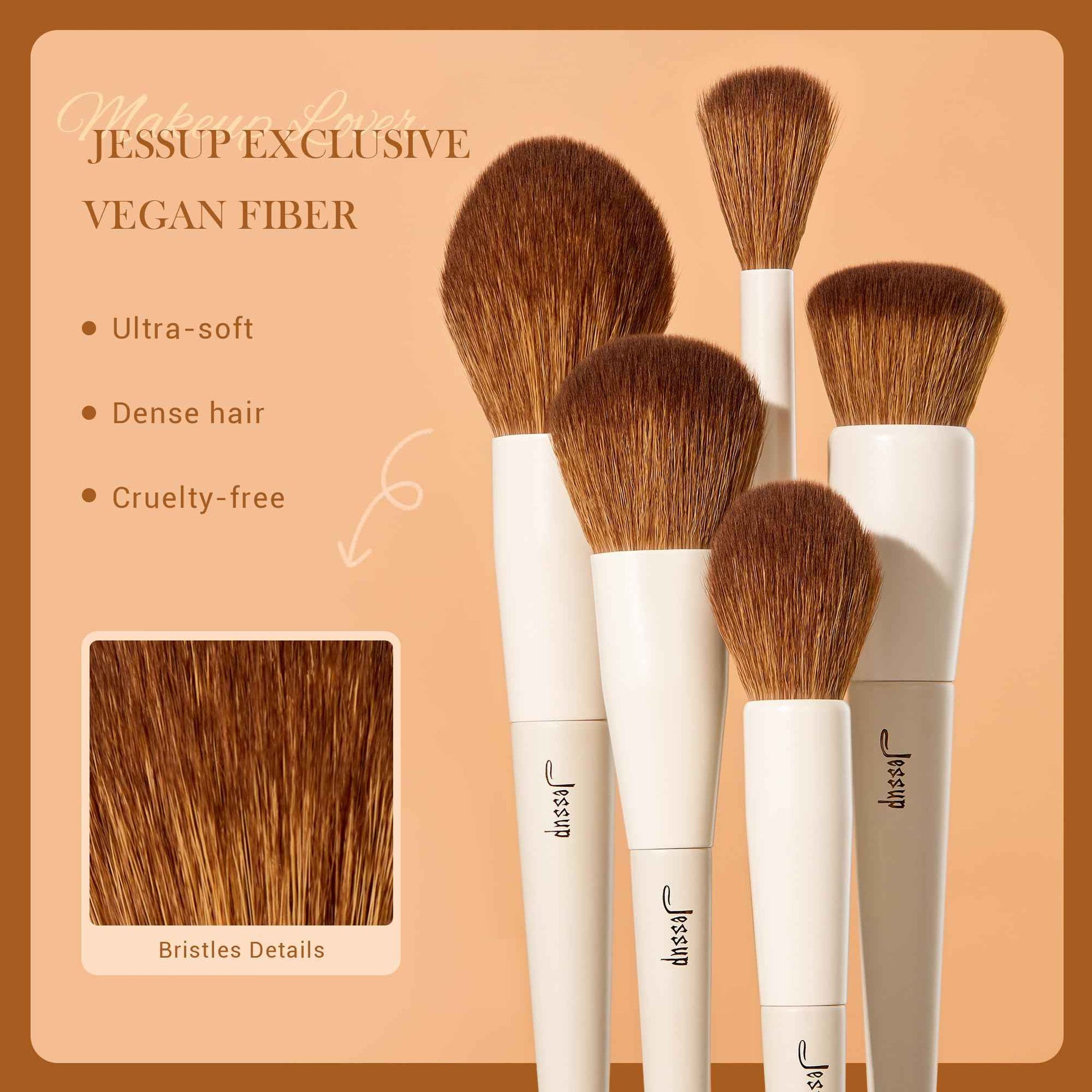 Jessup Makeup Brushes 14Pcs Makeup Brush Set Premium Synthetic Powder Foundation Contour Blush Concealer Eye Shadow Blending Liner Make Up Brush Kit Light Grey T329