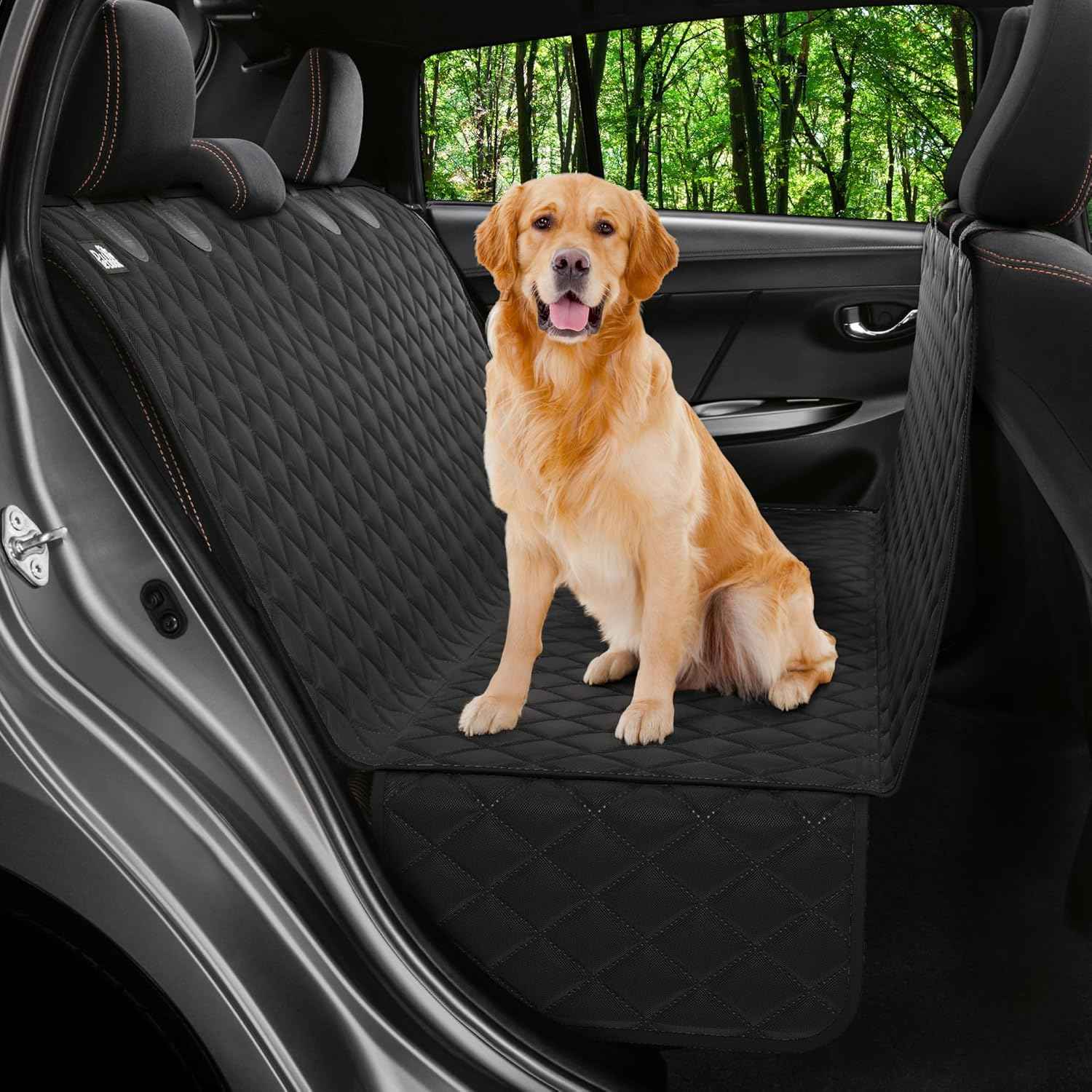 Dog Car Seat Cover for Back Seat, Waterproof Hammock for Car, SUV & Truck, Non-Slip Backseat Cover for Dogs, Heavy-Duty Dog Hammock Style Seat Protector Pets, Easy to Install & Clean