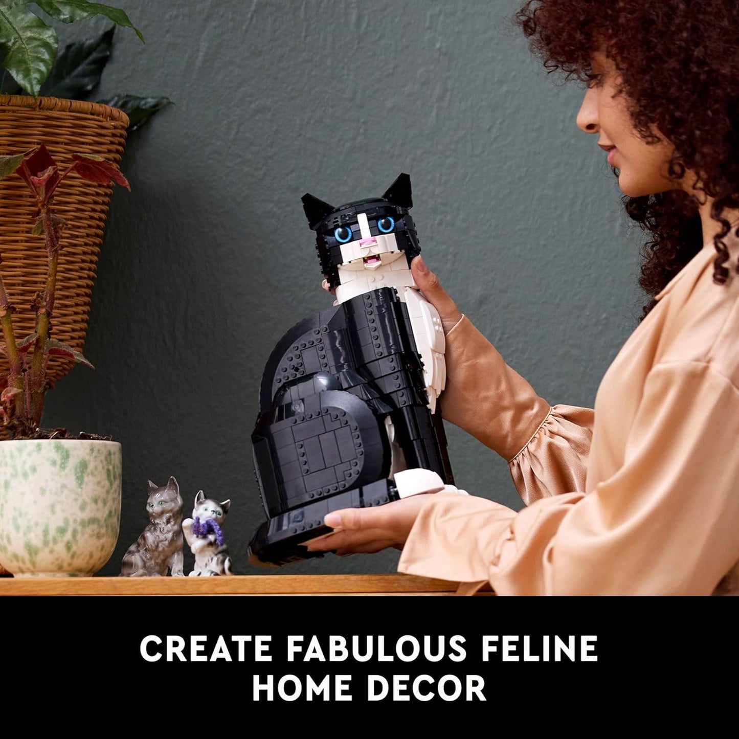 LEGO Ideas Tuxedo Cat - Building Sets for Adults, Ages 18+ - DIY Crafts Kit for Home Decor, Living Room or Bedroom - Gift for Christmas - 21349