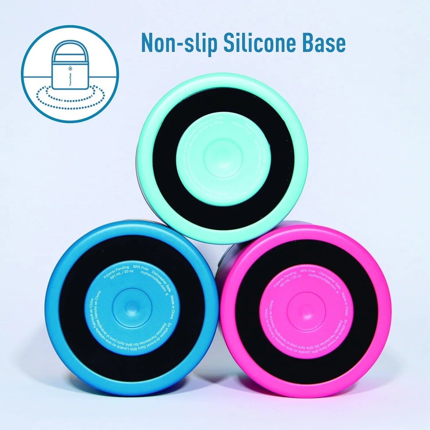 ThermoFlask 12 oz Double Wall Insulated Food Jar, 2-Pack, Mountain Spring + Ocean / Ocean + Sunrise - Jlhbookstore.store