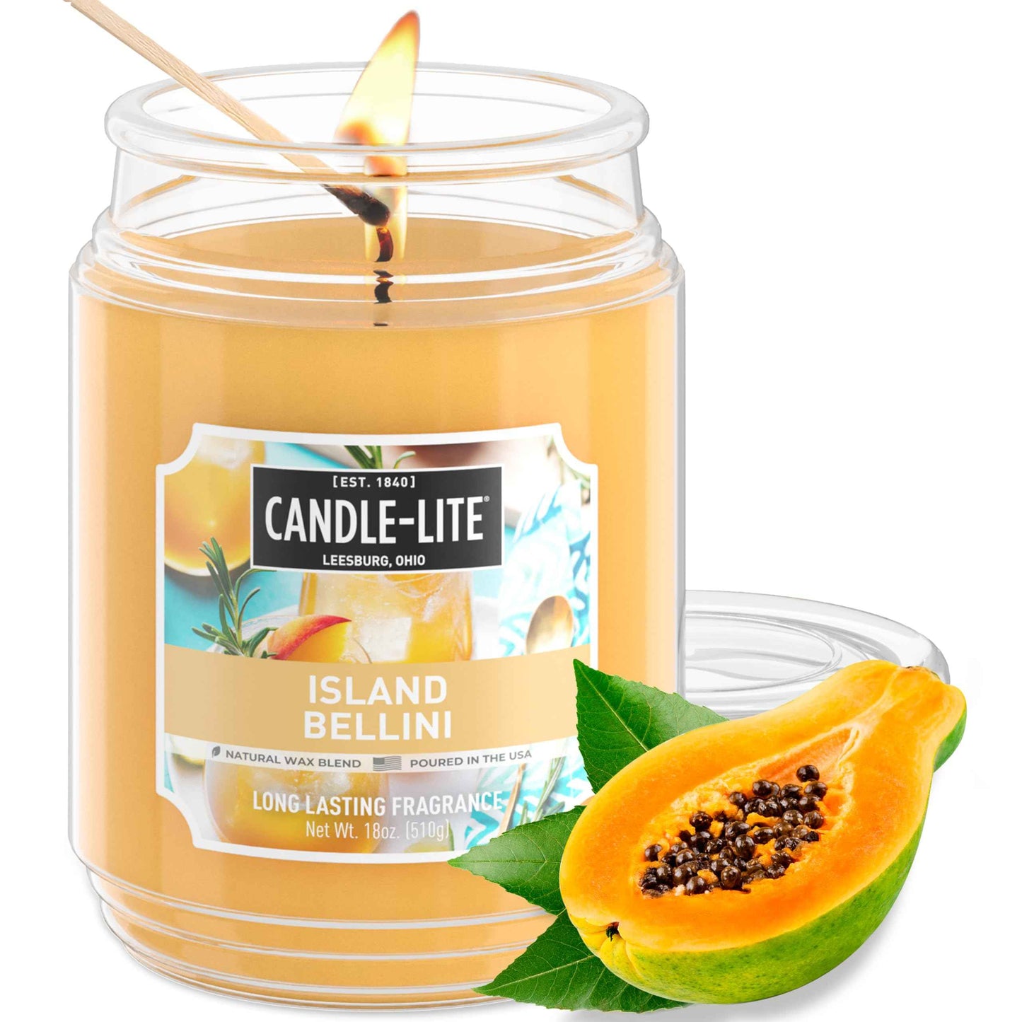 Candle-lite Fall Scented Candles, Creamy Vanilla Swirl, 18 oz Jar, Proudly Poured in The USA, Aromatherapy Candle, Single-Wick with 110 Hours of Burn Time, Perfect for Creating a Relaxing Ambiance