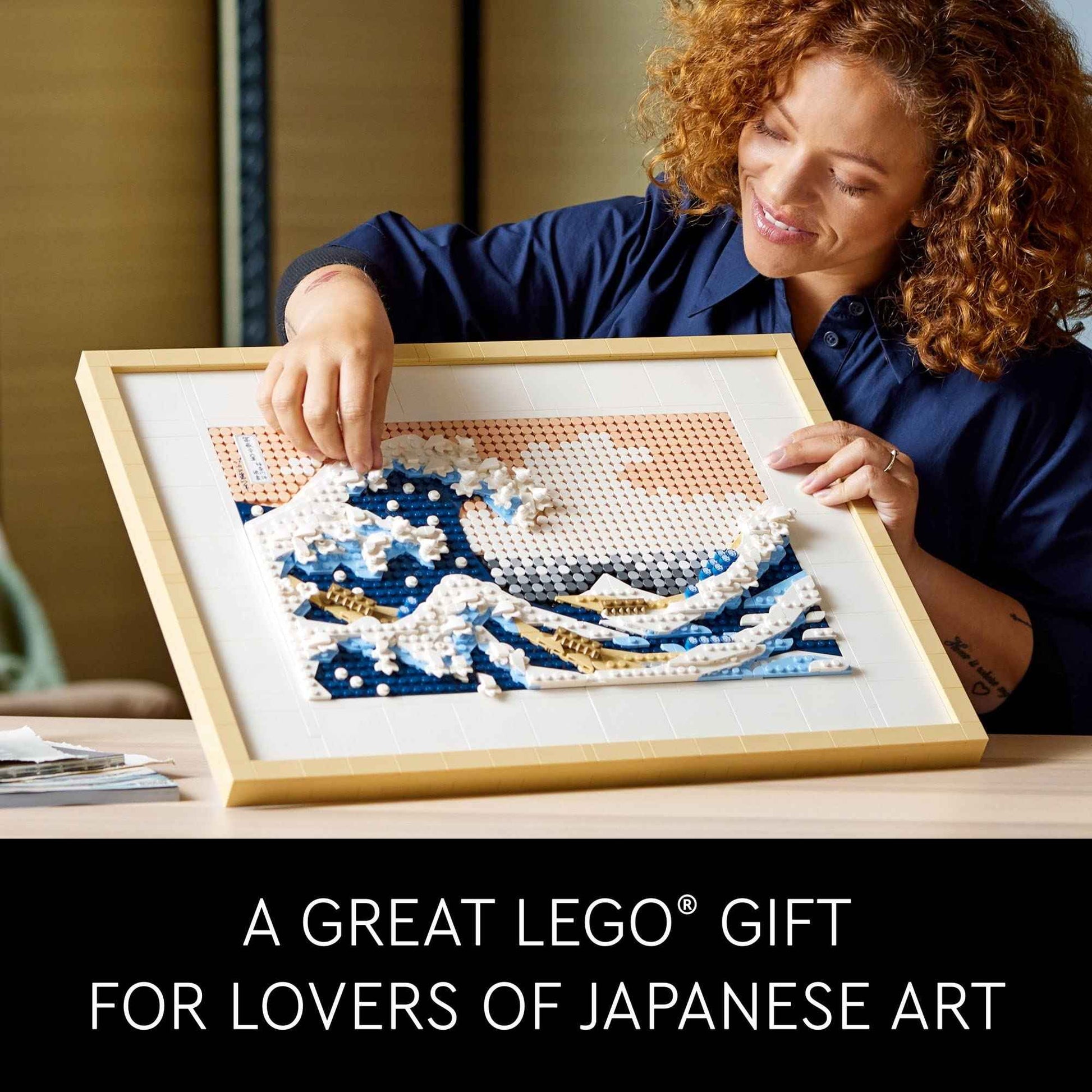 LEGO Art Hokusai The Great Wave Framed Japanese Wall Art Building Set - Unique Wall Decor for Home, Room, or Office - Fun Activity for Adults, Ages 18+ - Gift for Men and Women - 31208