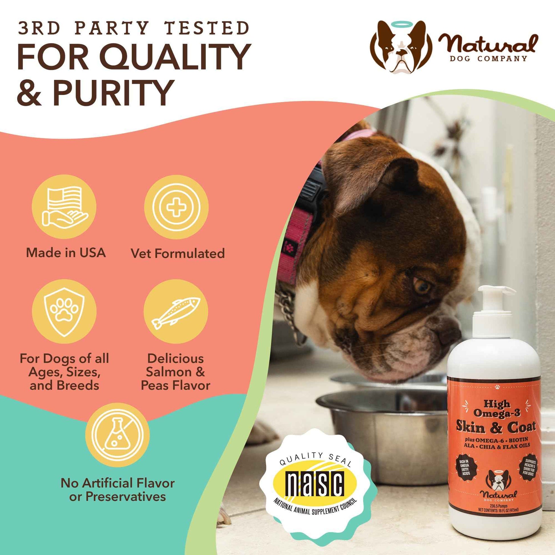 Natural Dog Company Liquid Glucosamine Hip & Joint Oil for Dogs, 16 oz, Extra Strength Cartilage & Joint Support, Helps Mobility and Eases Occasional Stiffness, Dog Vitamins & Supplements