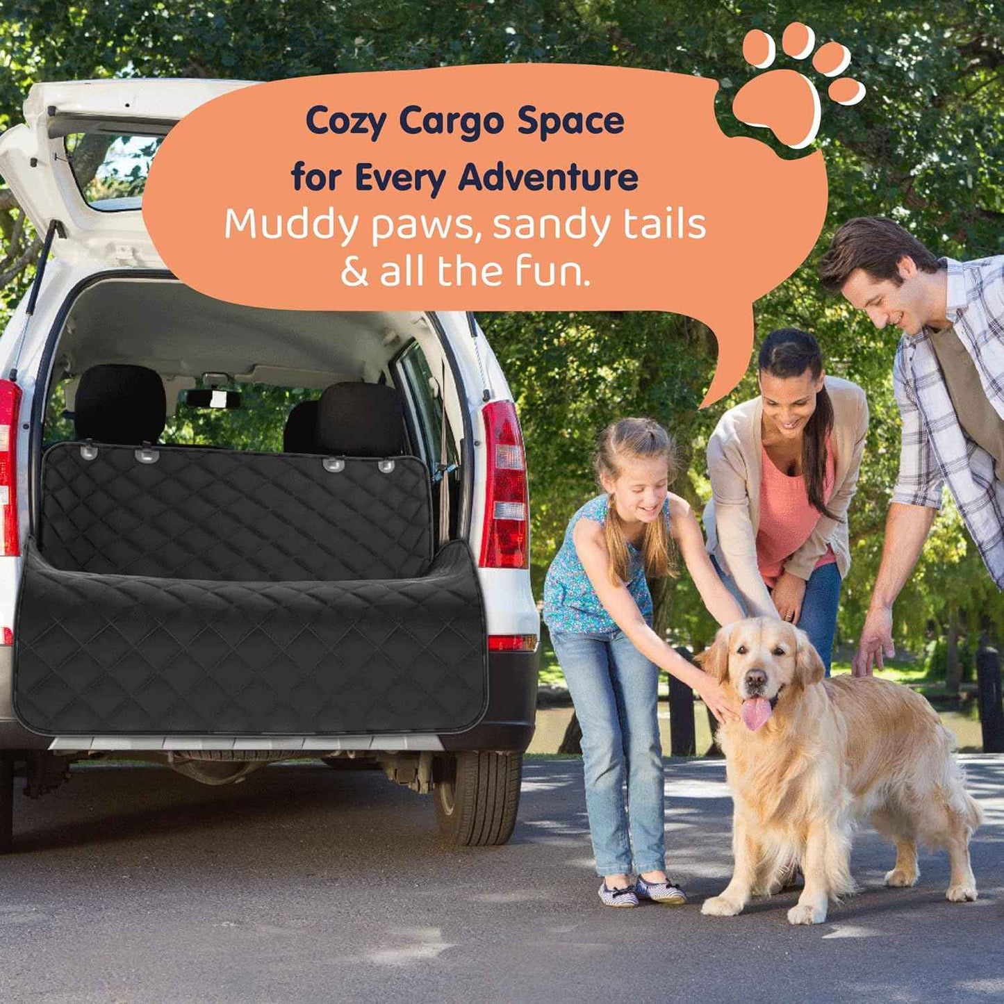 Dog Car Seat Cover for Back Seat, Waterproof Hammock for Car, SUV & Truck, Non-Slip Backseat Cover for Dogs, Heavy-Duty Dog Hammock Style Seat Protector Pets, Easy to Install & Clean