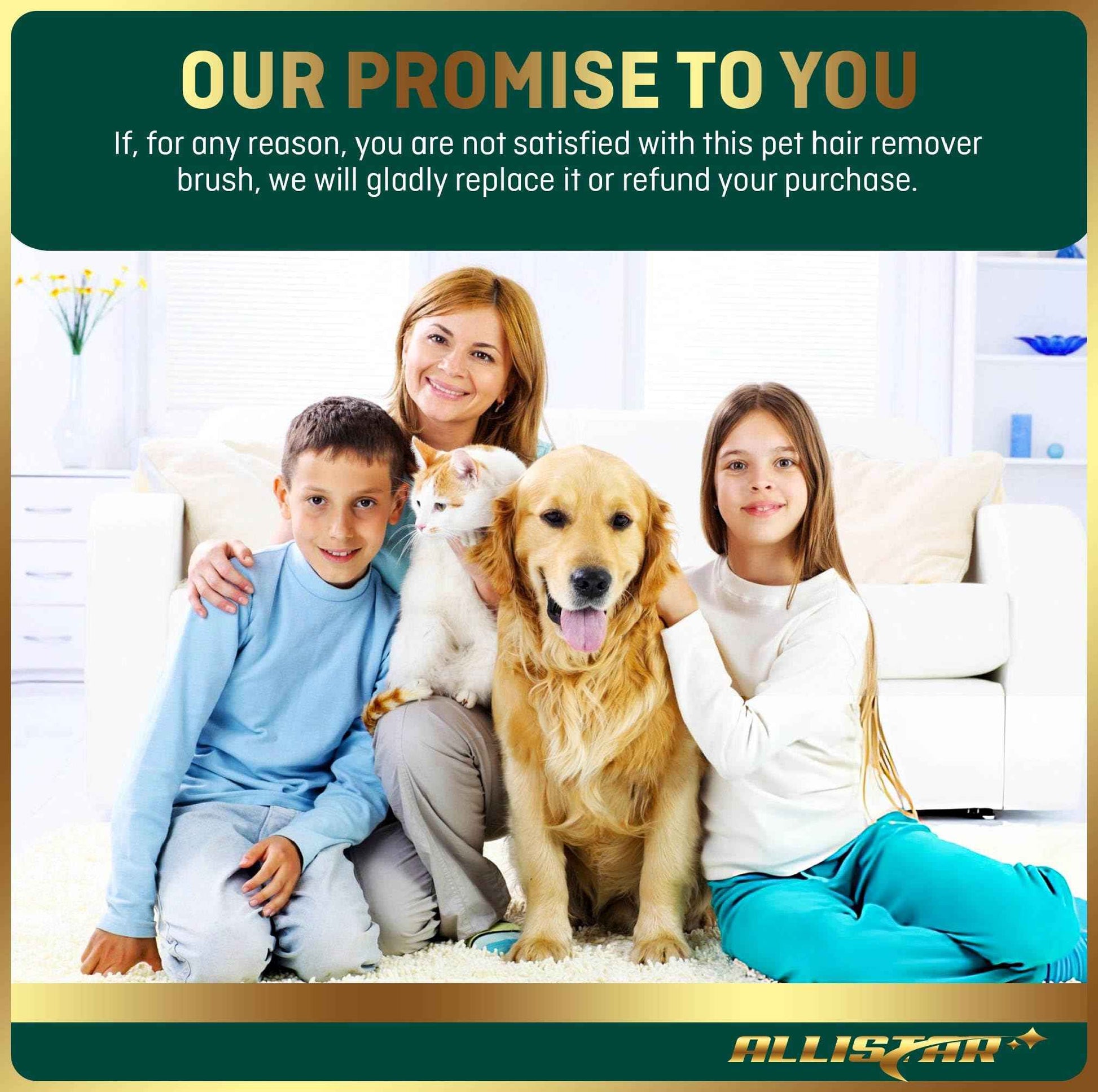 Pet Hair Remover, Lint Remover, Lint Brush for Clothes, Furniture, Carpets, Car Seats. Cat Hair Remover. Dog Hair Remover Laundry. Double-Sided. Reusable. Self-Cleaning Base. ALLISTAR (Forest Green)