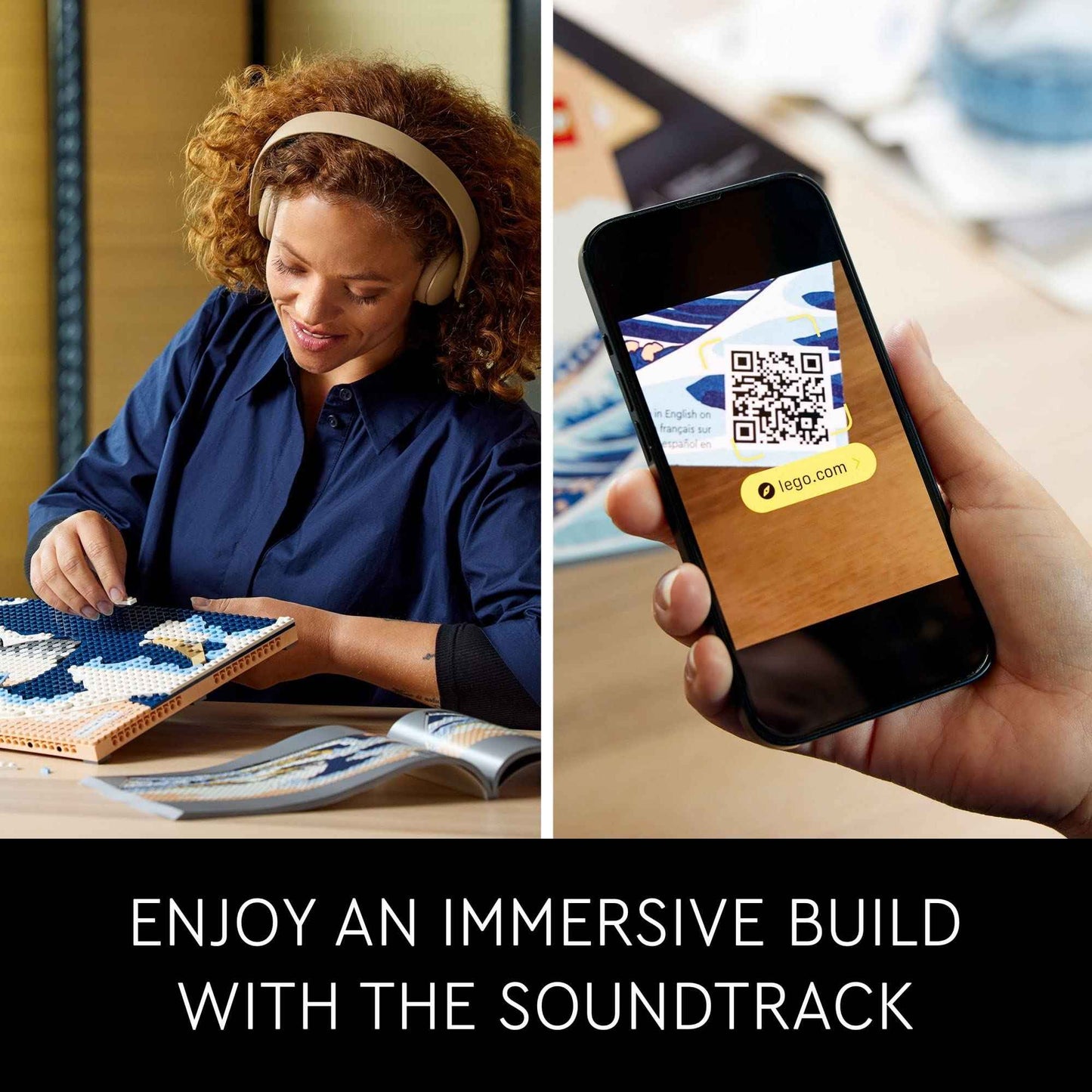 LEGO Art Hokusai The Great Wave Framed Japanese Wall Art Building Set - Unique Wall Decor for Home, Room, or Office - Fun Activity for Adults, Ages 18+ - Gift for Men and Women - 31208